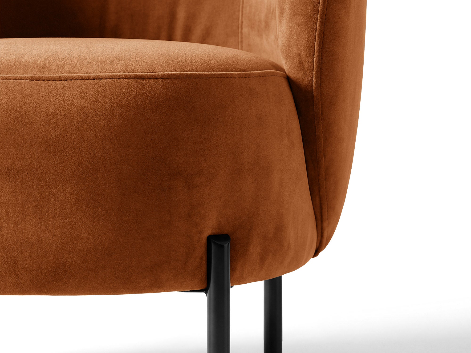 Velours fauteuil AMALTA in baksteenrood