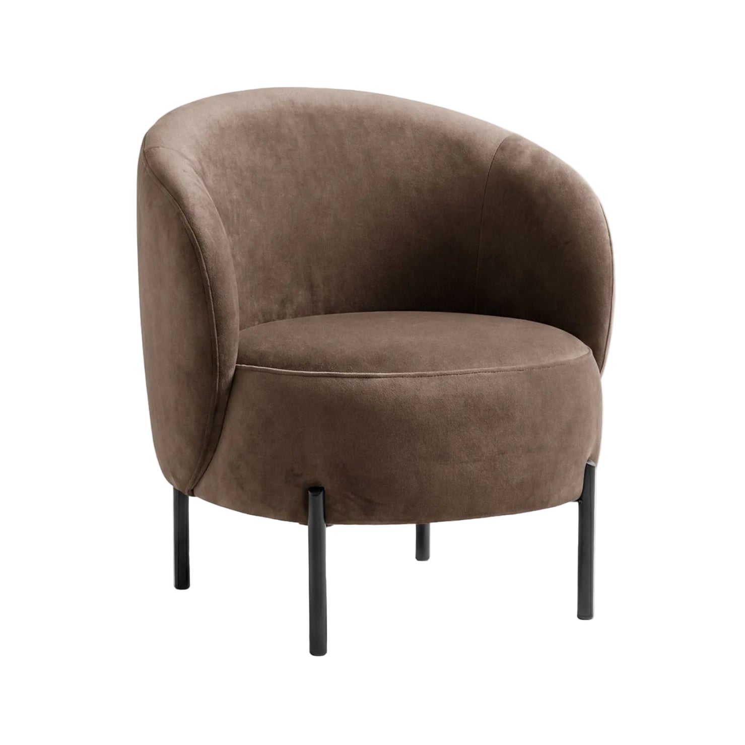 Fluwelen fauteuil AMALTA in chocoladebruin