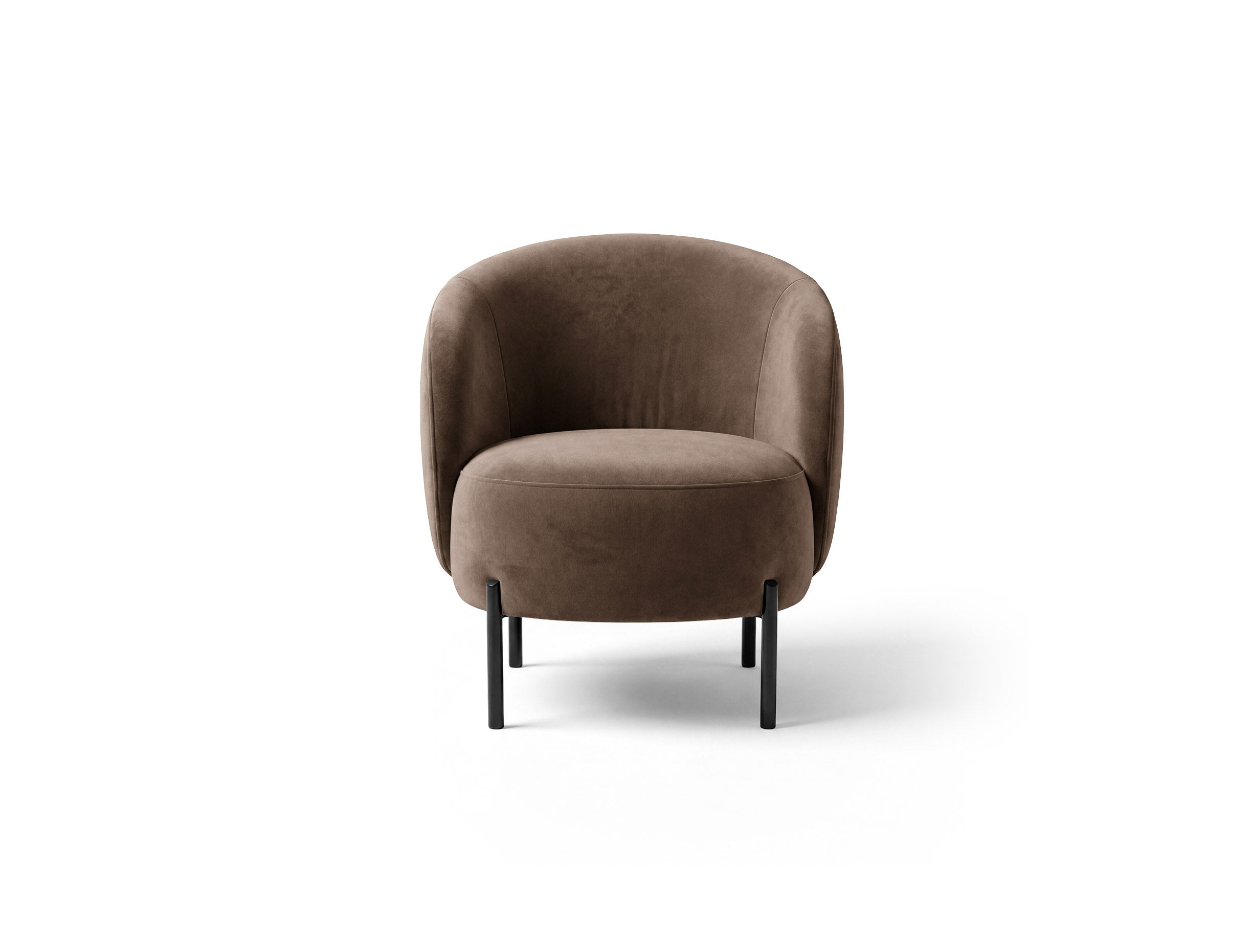 Fluwelen fauteuil AMALTA in chocoladebruin