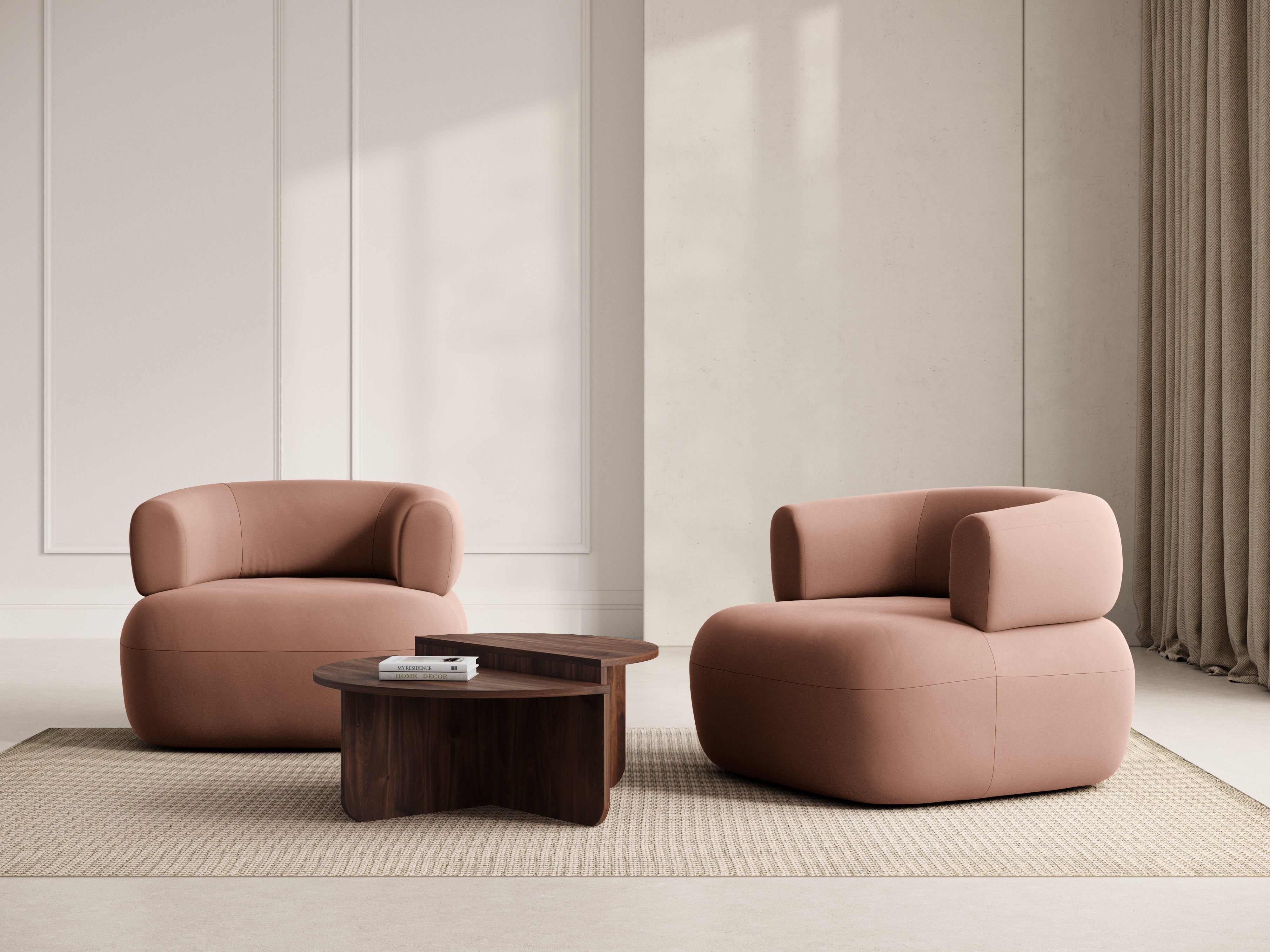 Fluwelen fauteuil JENNY roze [ewelina] [Amelia spr]