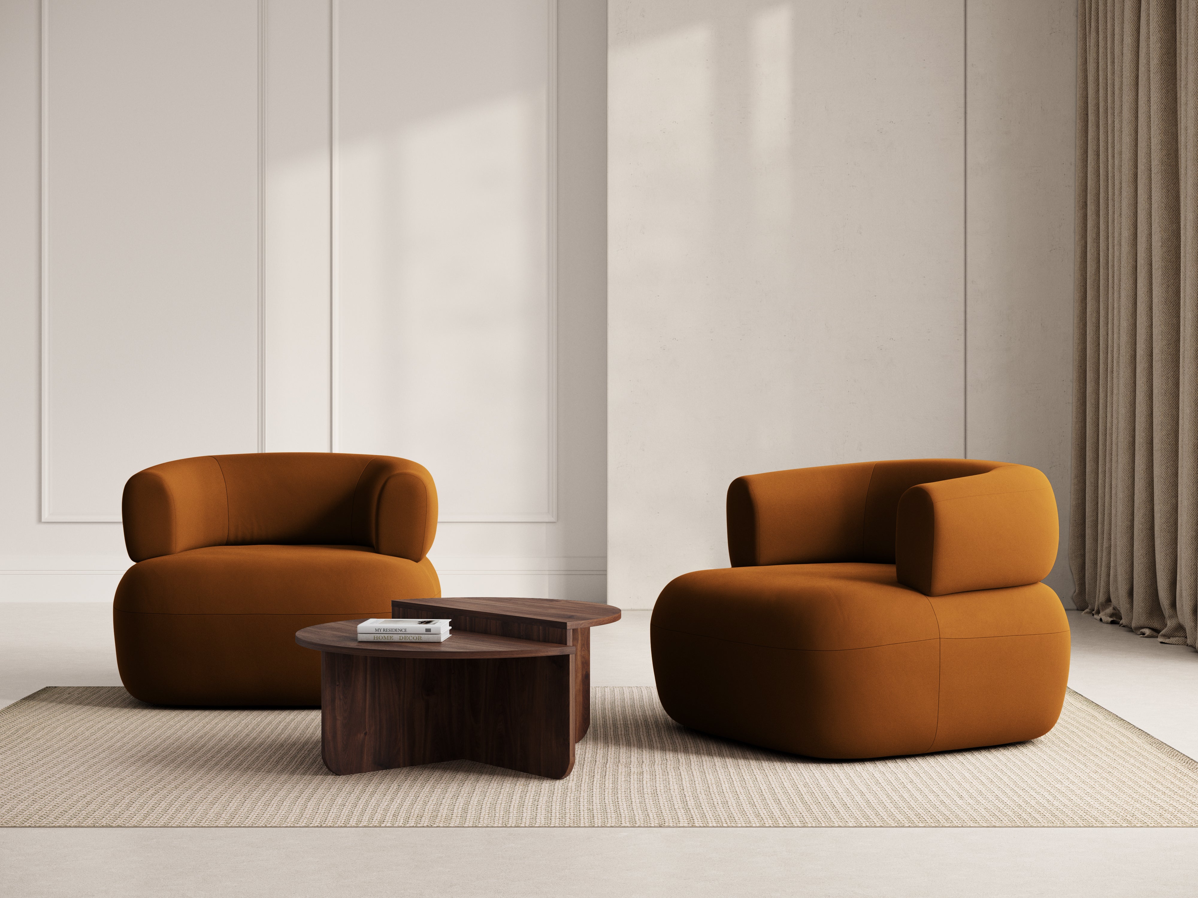 Velours fauteuil JENNY terracotta [ewelina] [Amelia spr]