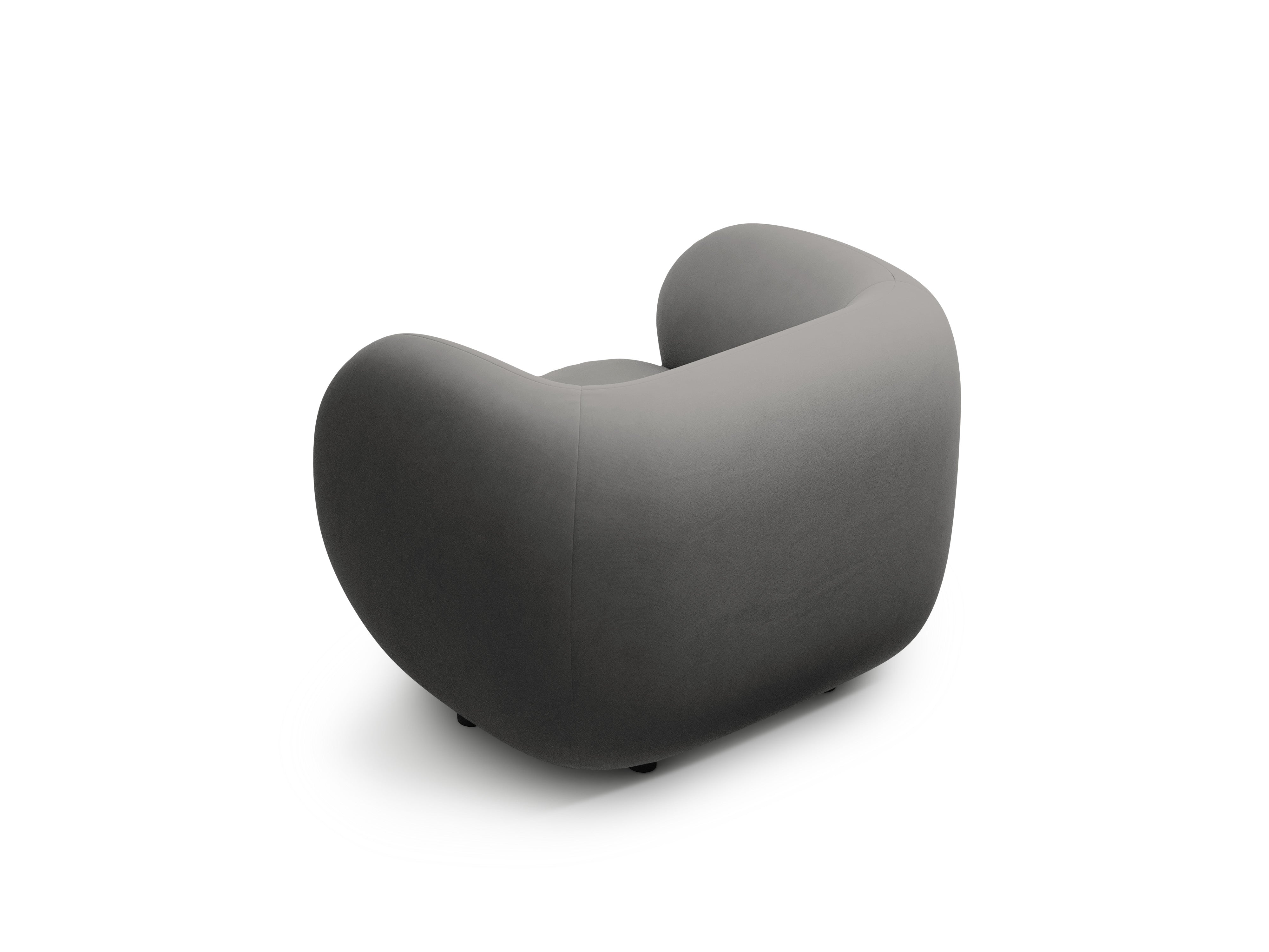 Fluwelen fauteuil KATE donkergrijs