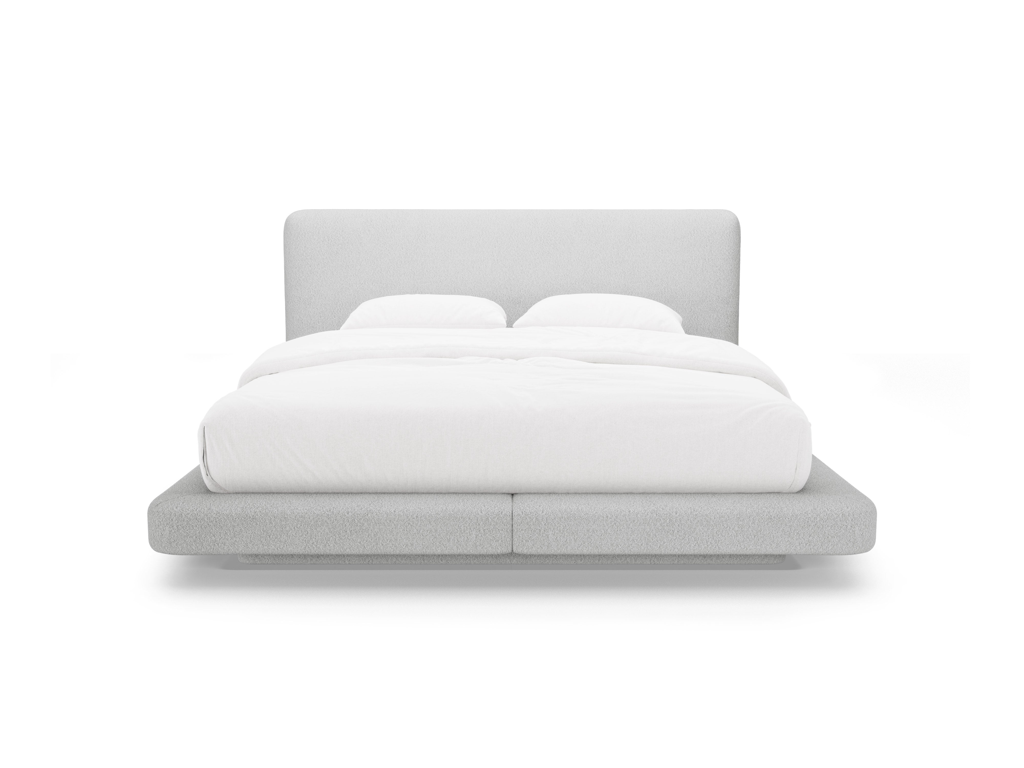 Bed LINEA lichtgrijs boucle