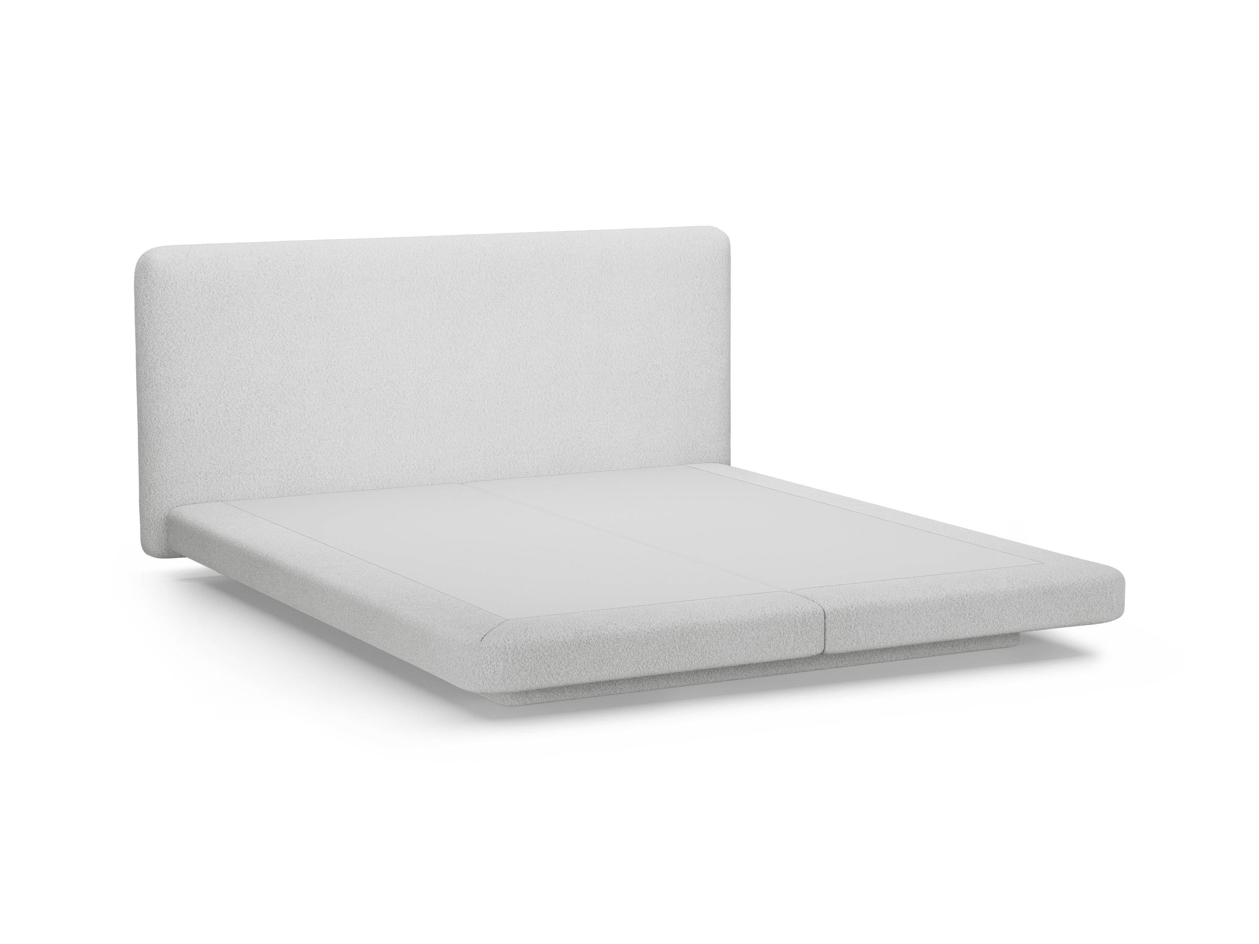 Bed LINEA lichtgrijs boucle