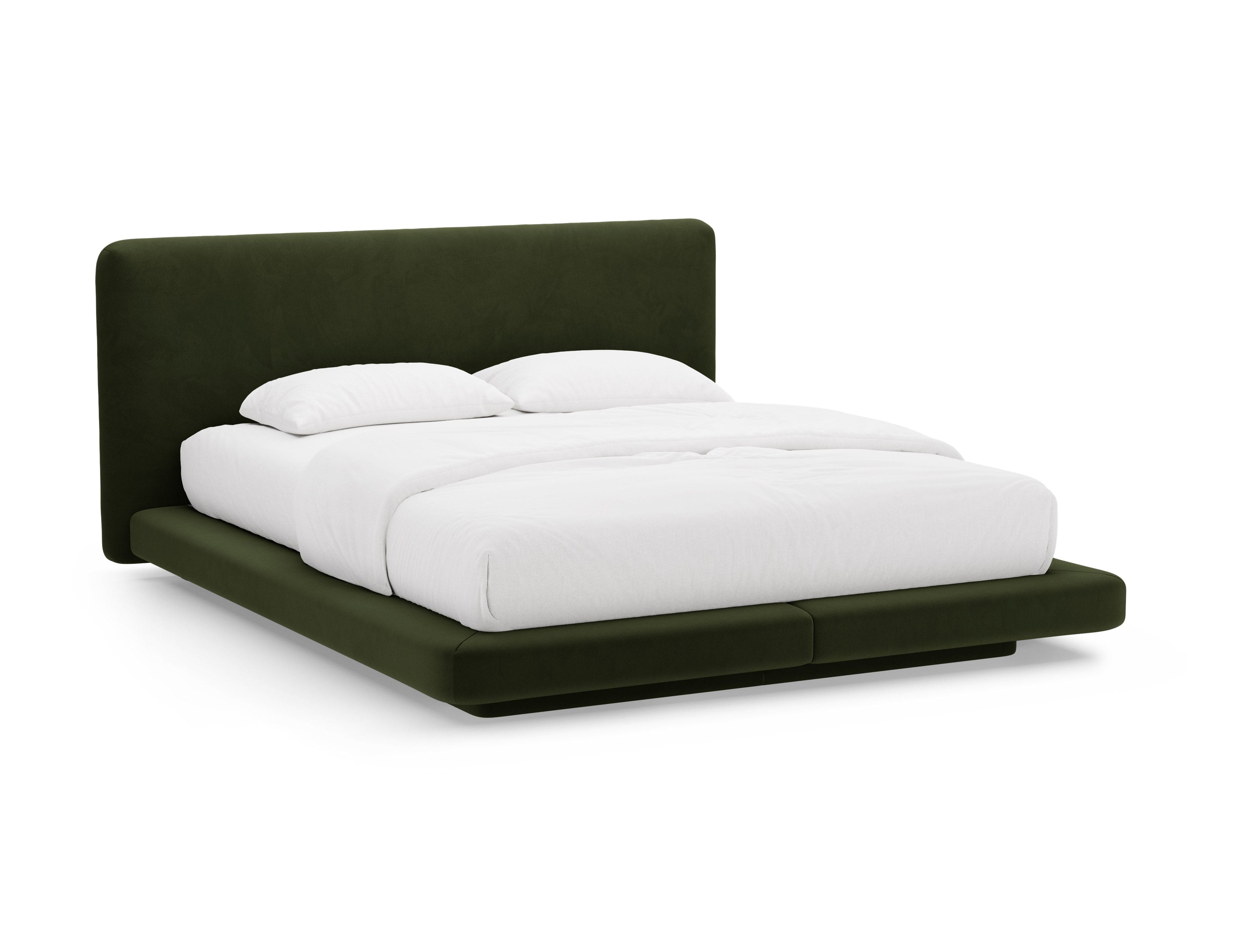 Velvet bed LINEA donkergroen