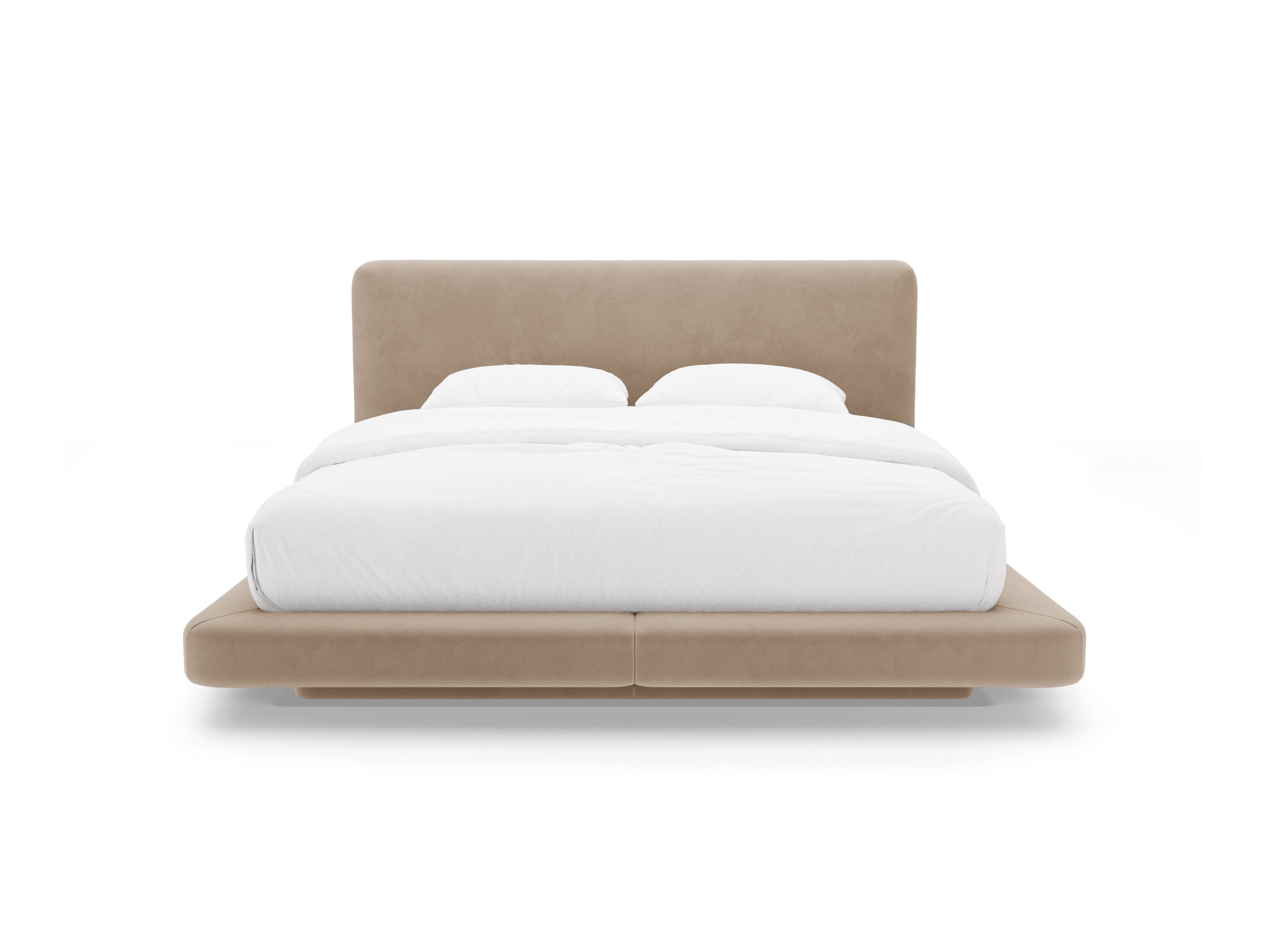 Velvet bed LINEA amandelbeige