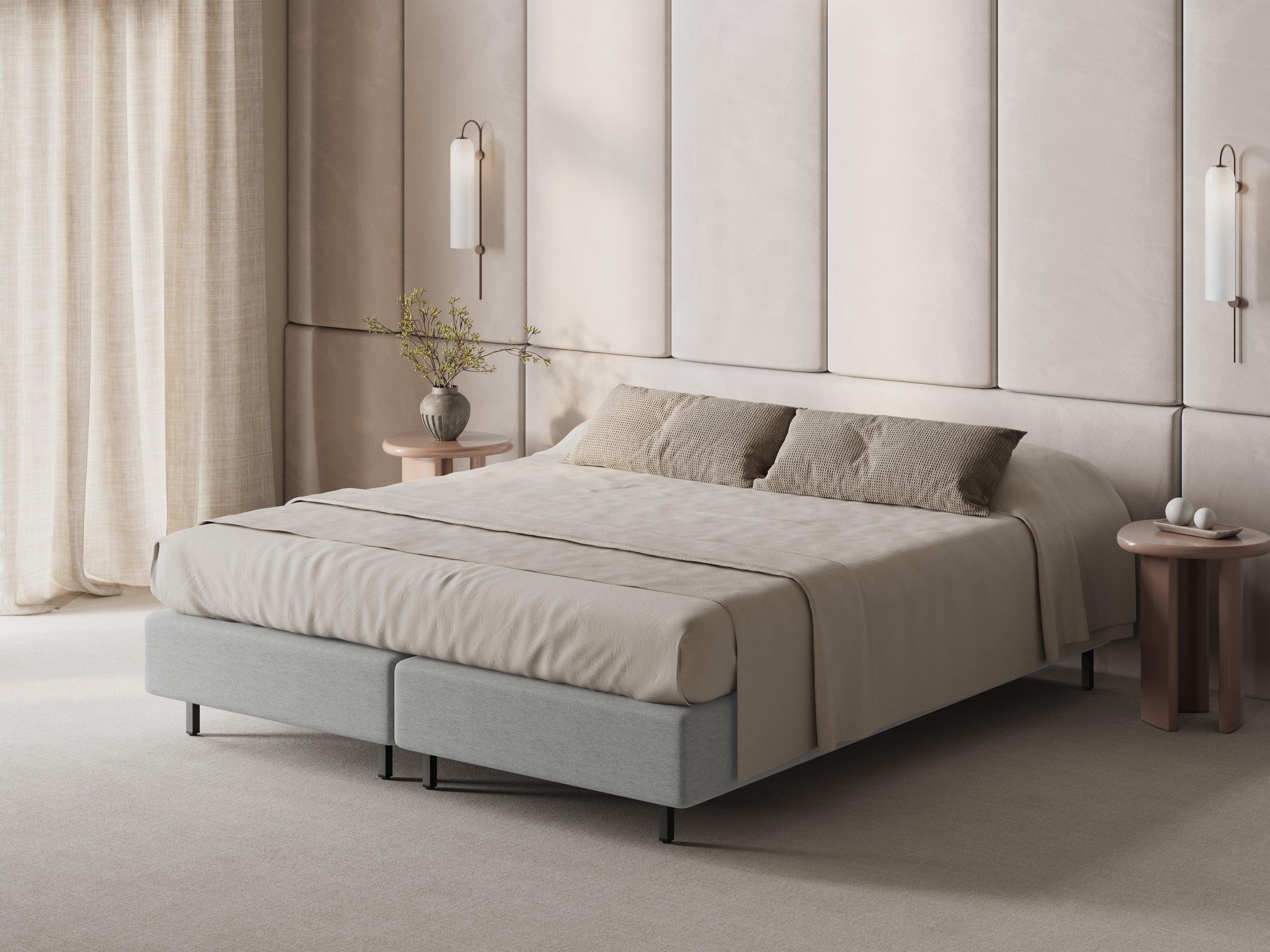 Bed WHALE lichtgrijs