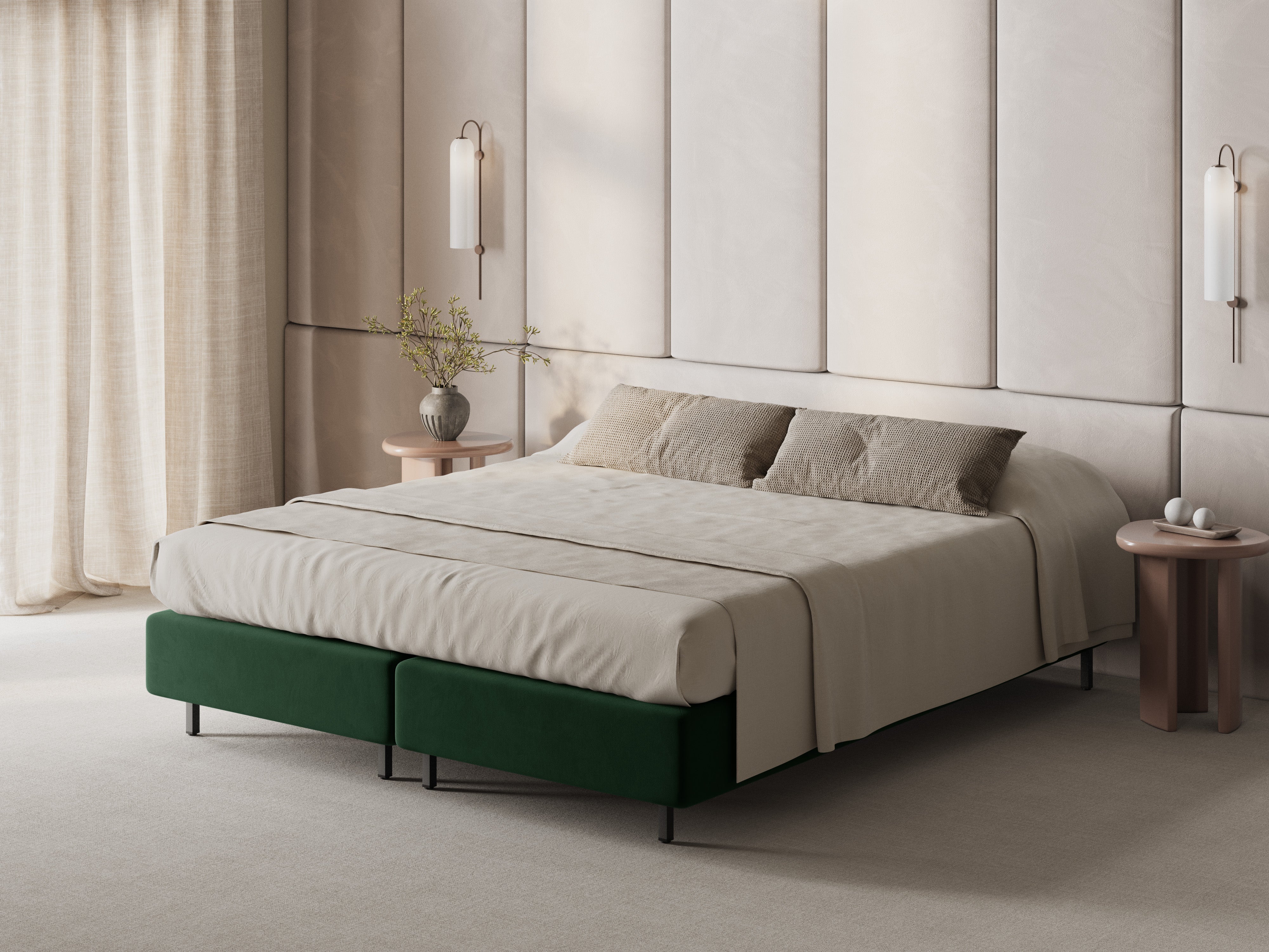 Fluwelen bed WHALE groen