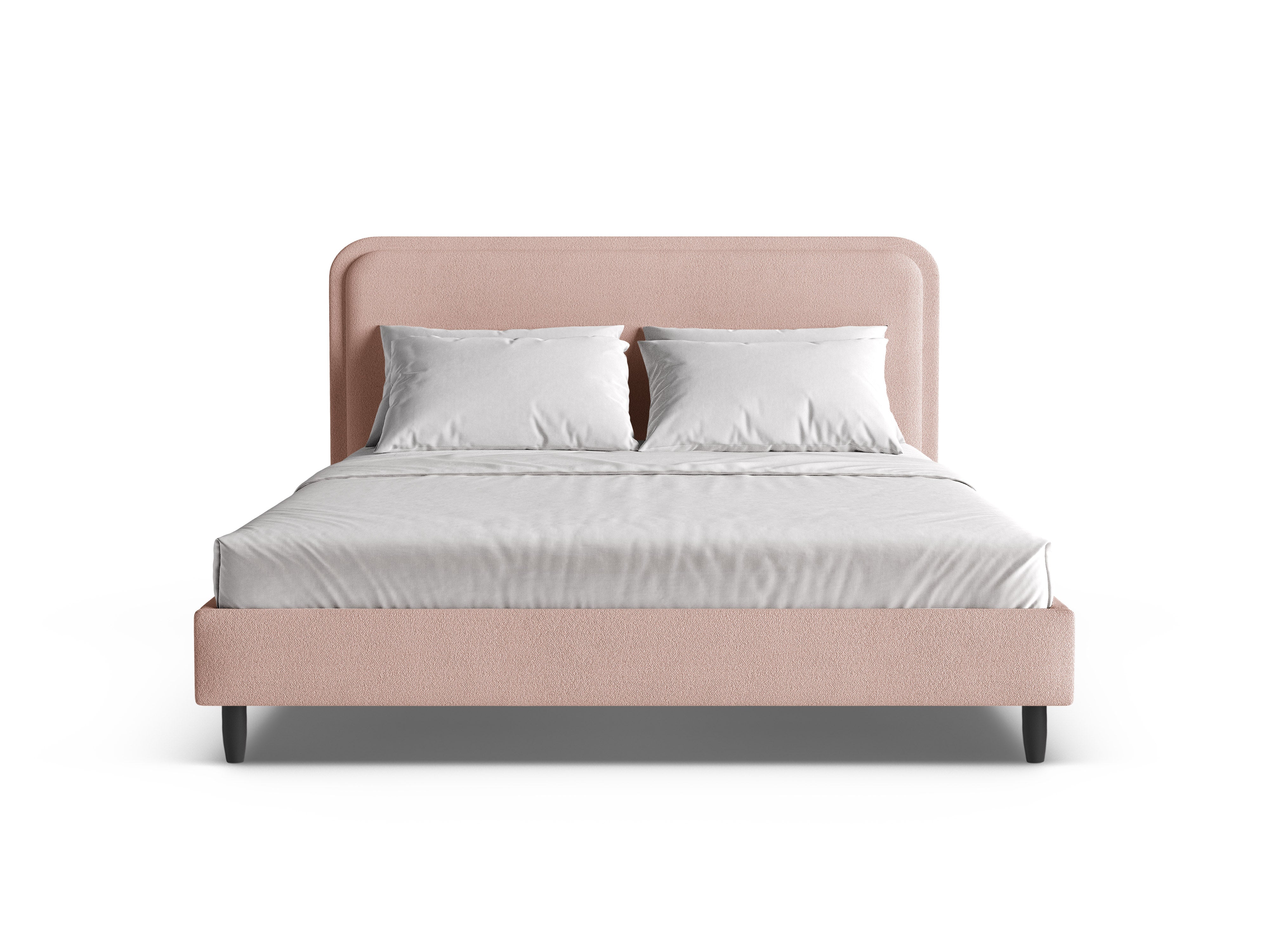 Bed AVELINE poederroze boucle
