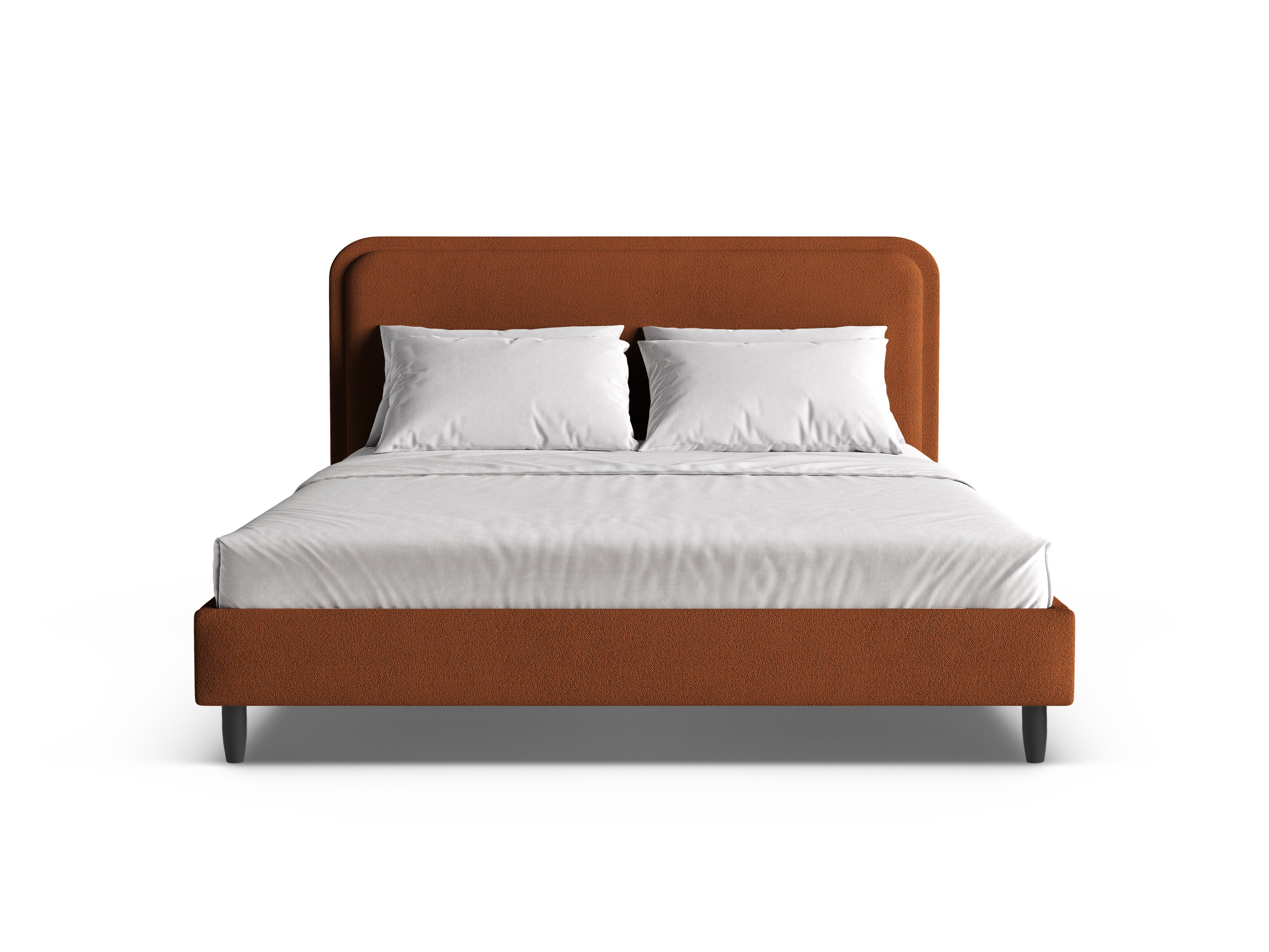 Bett AVELINE terrakotta Boucle