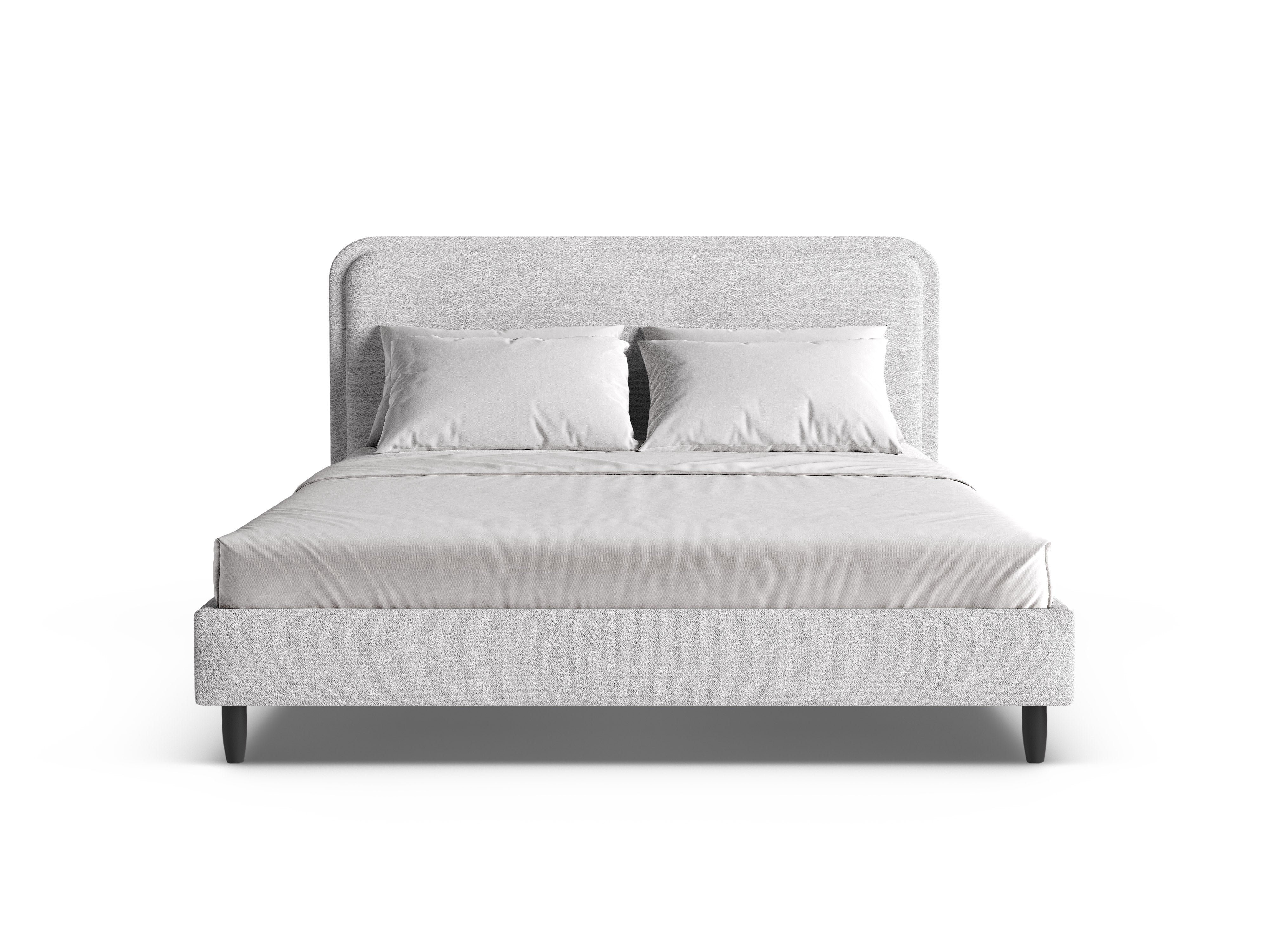Bett AVELINE hellgrau Boucle