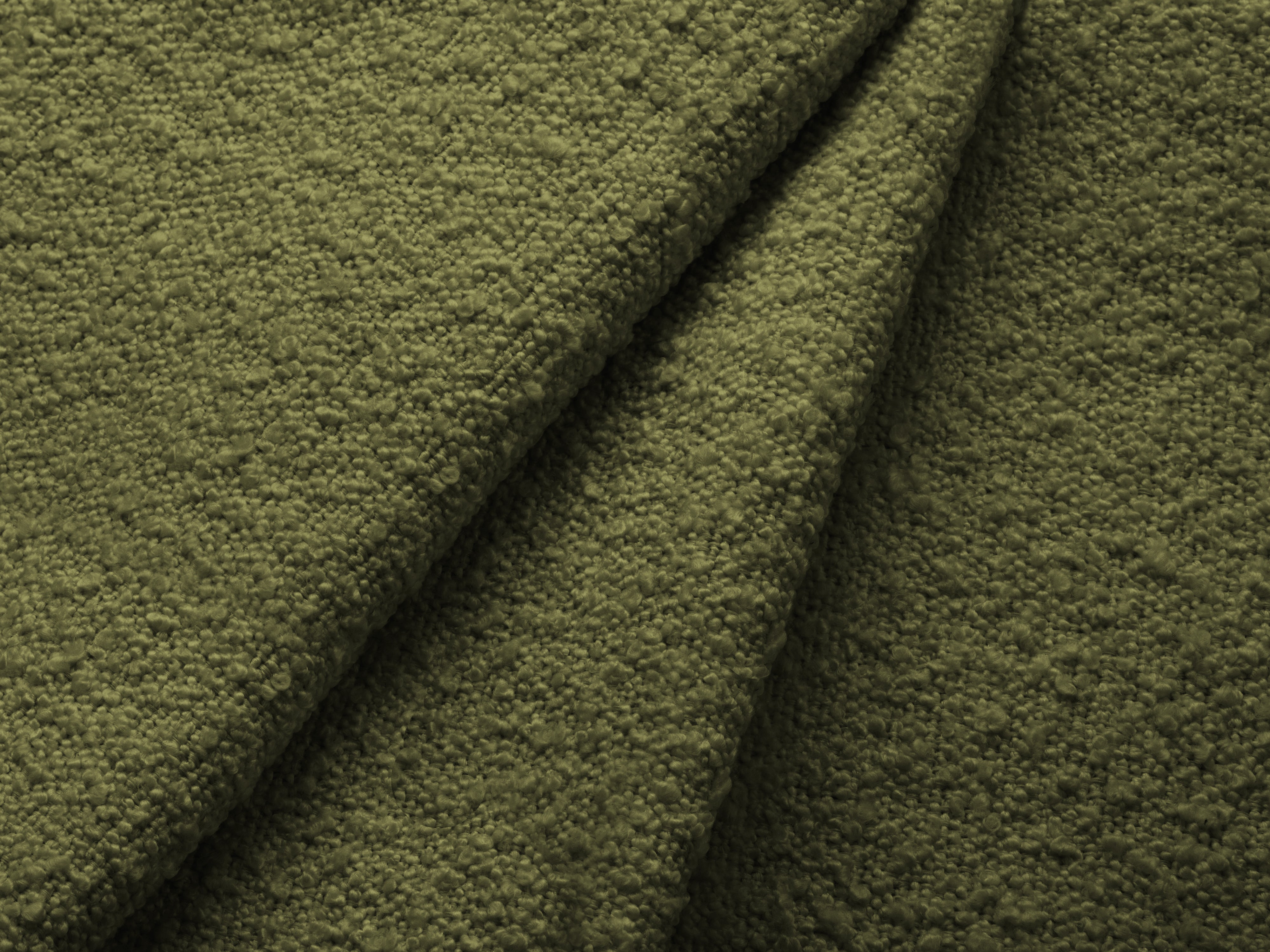 Bed met opbergruimte LUPINE olijfgroene boucle