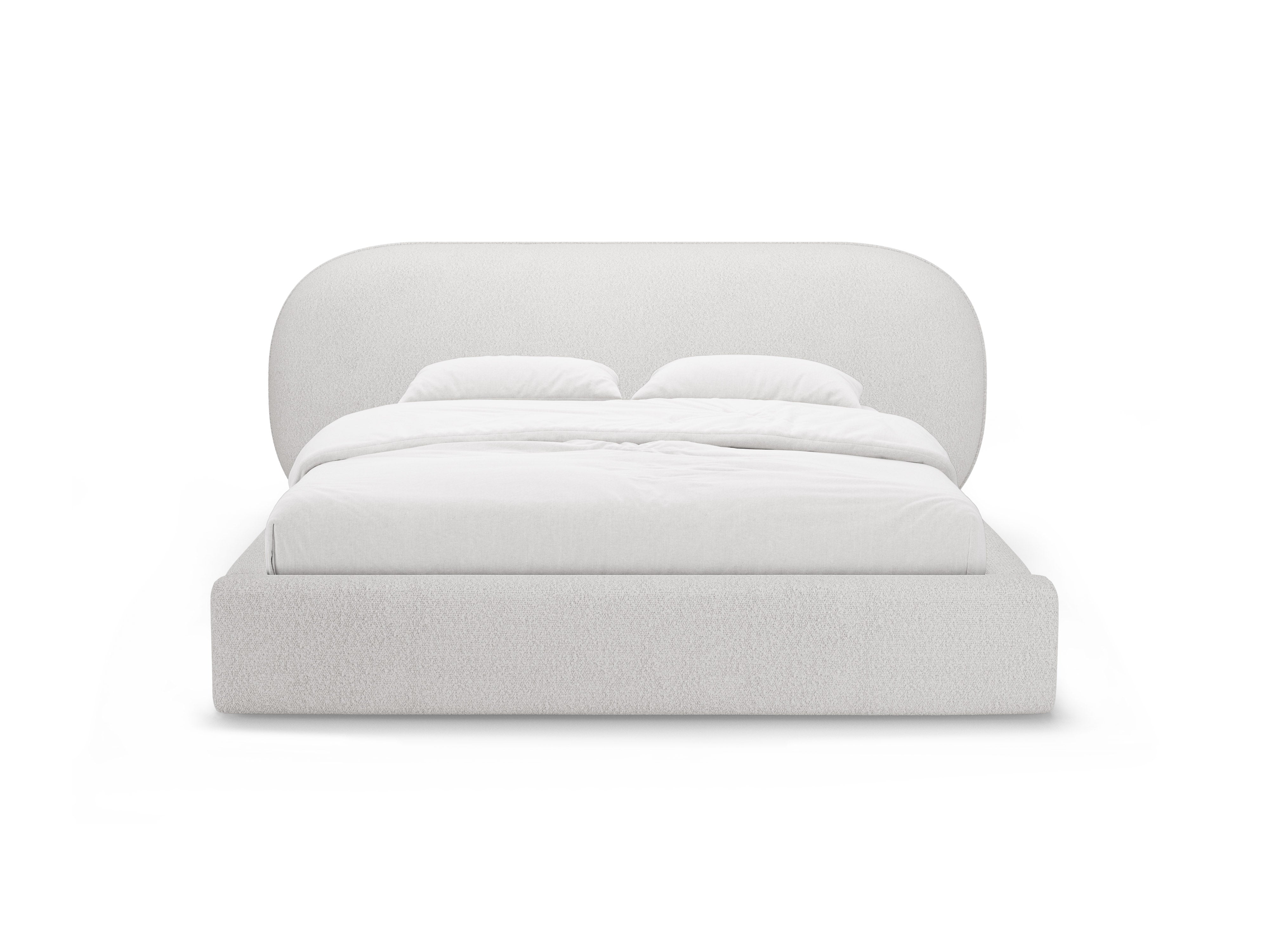 Bett OVALO hellgrau Boucle