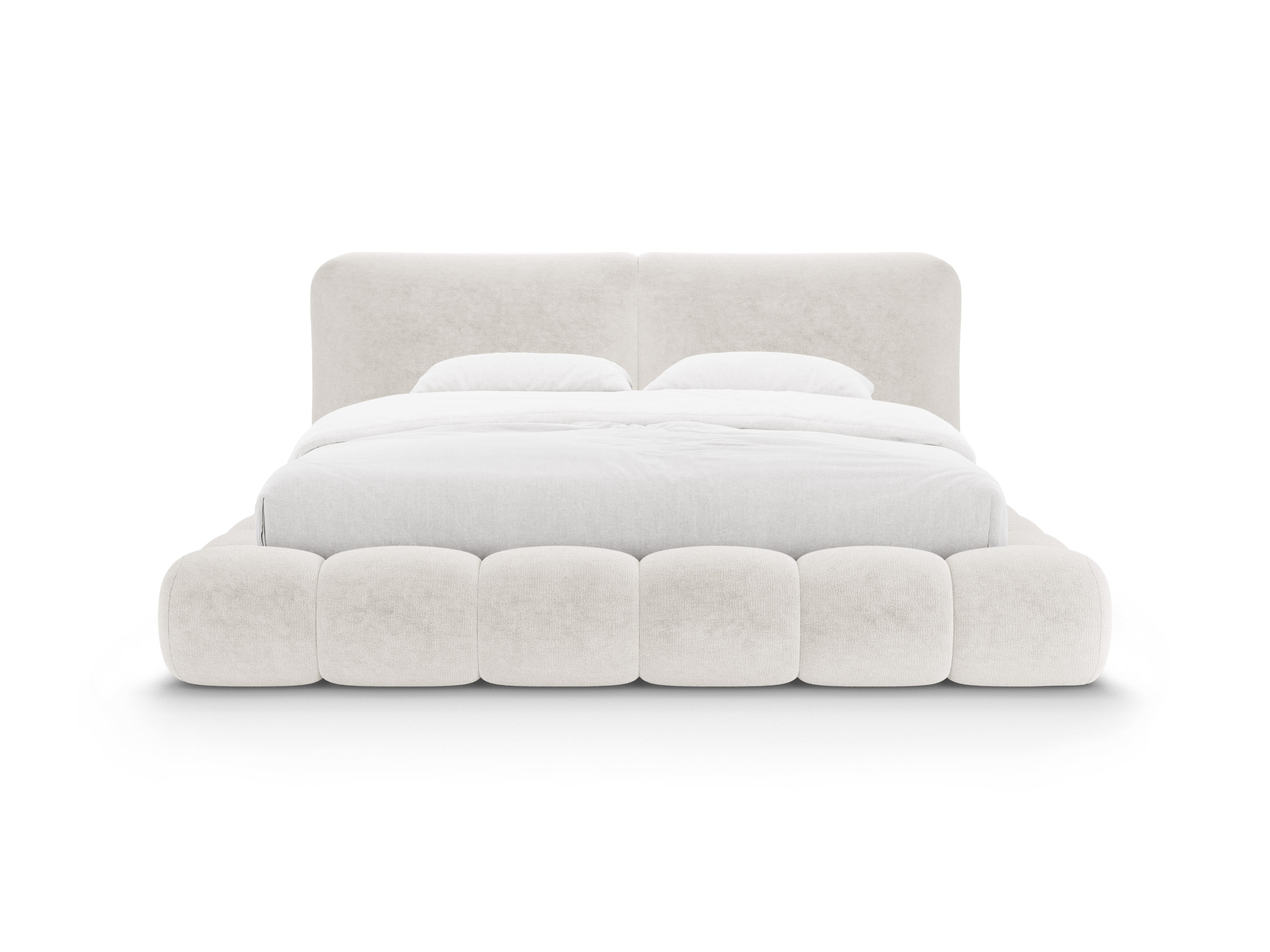 Bed SOLANGE lichtbeige chenille