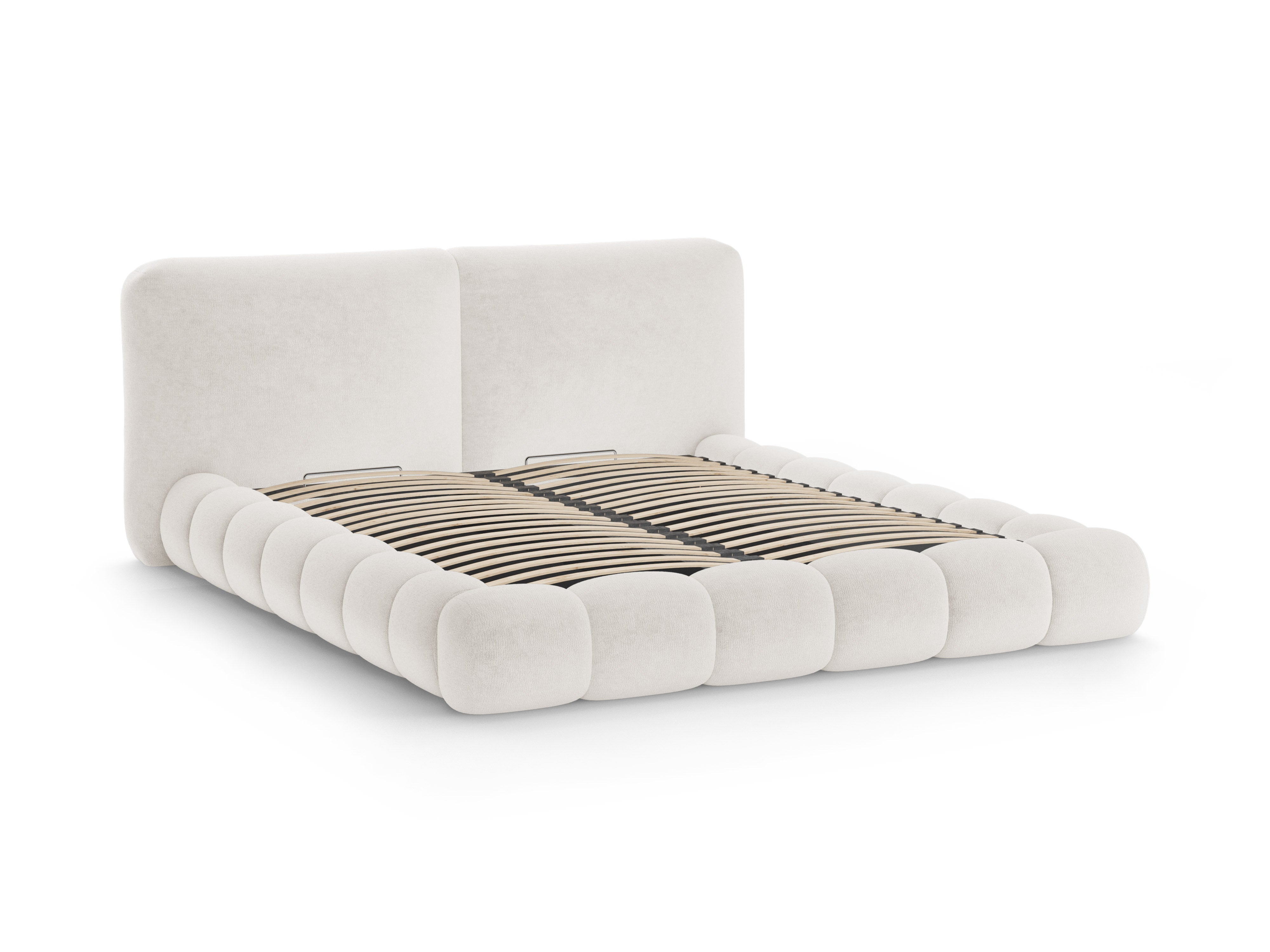 Bed SOLANGE lichtbeige chenille
