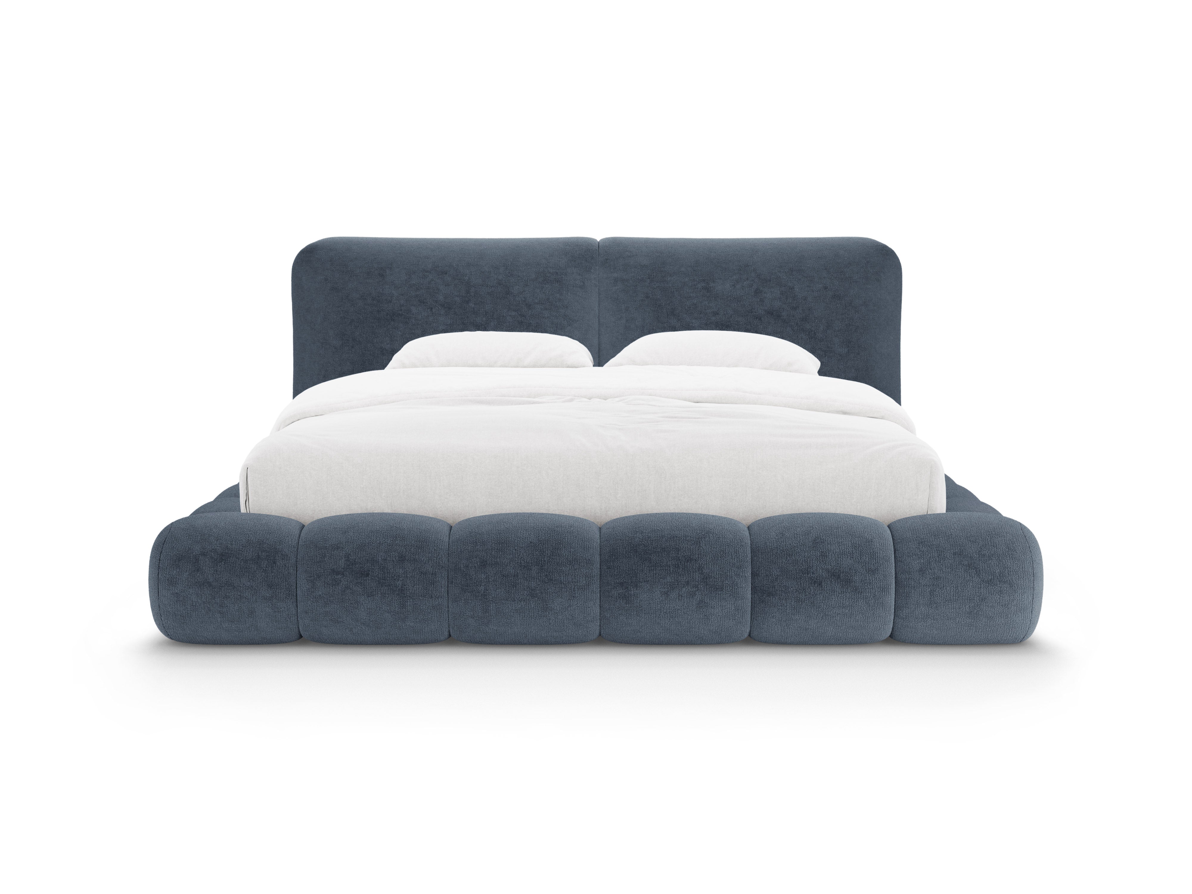 Bed SOLANGE donkerblauw chenille