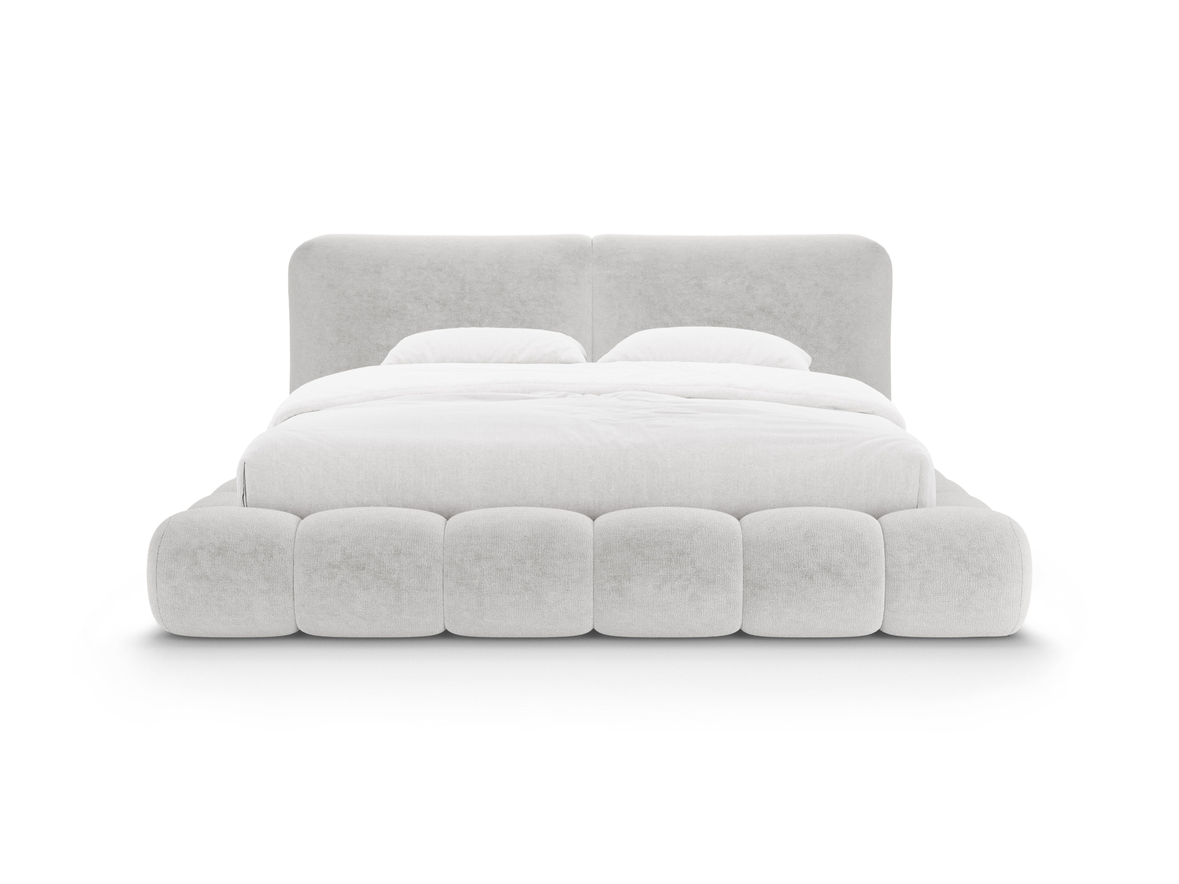 Bed SOLANGE lichtgrijs chenille