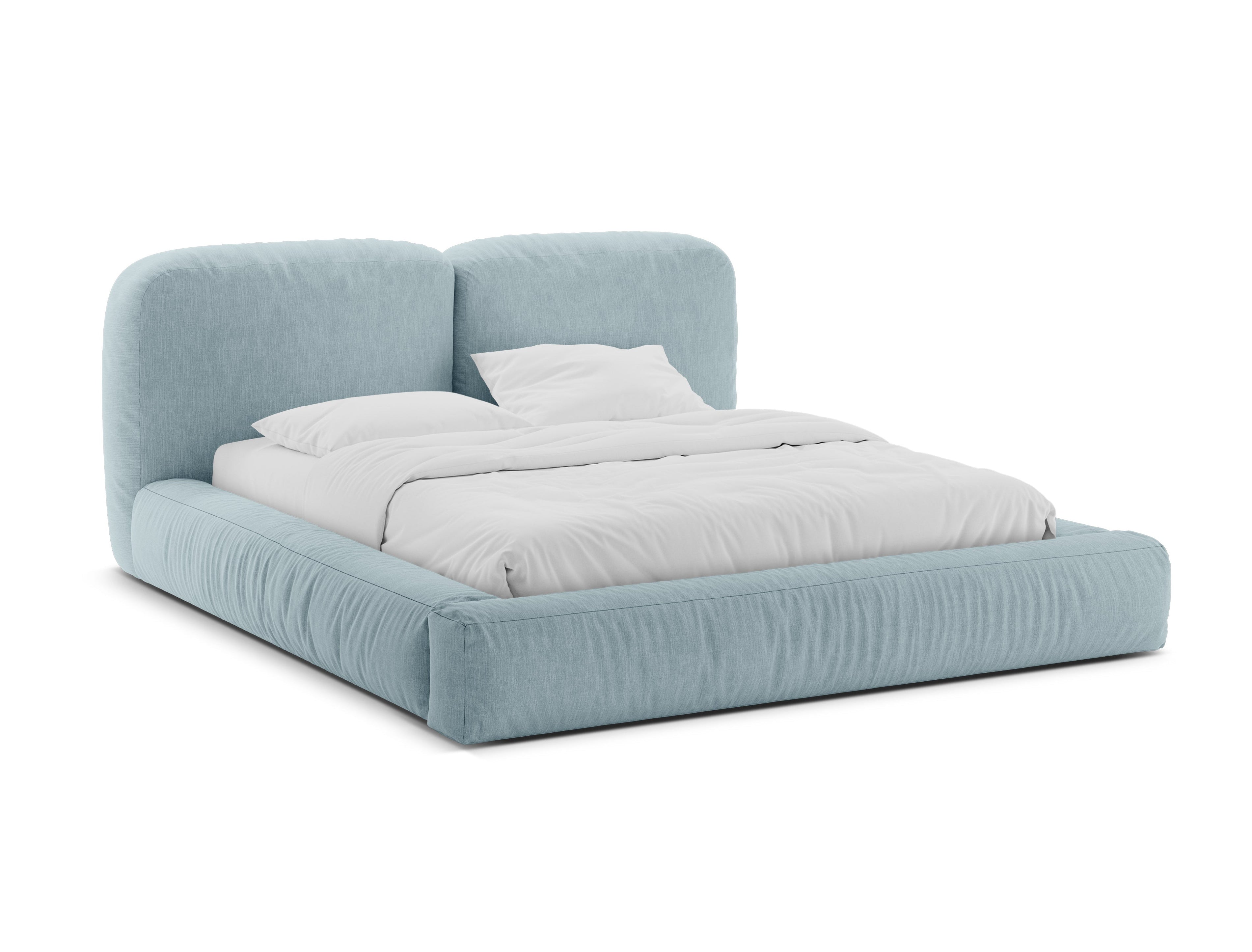 Bed MARTINA satijnblauw