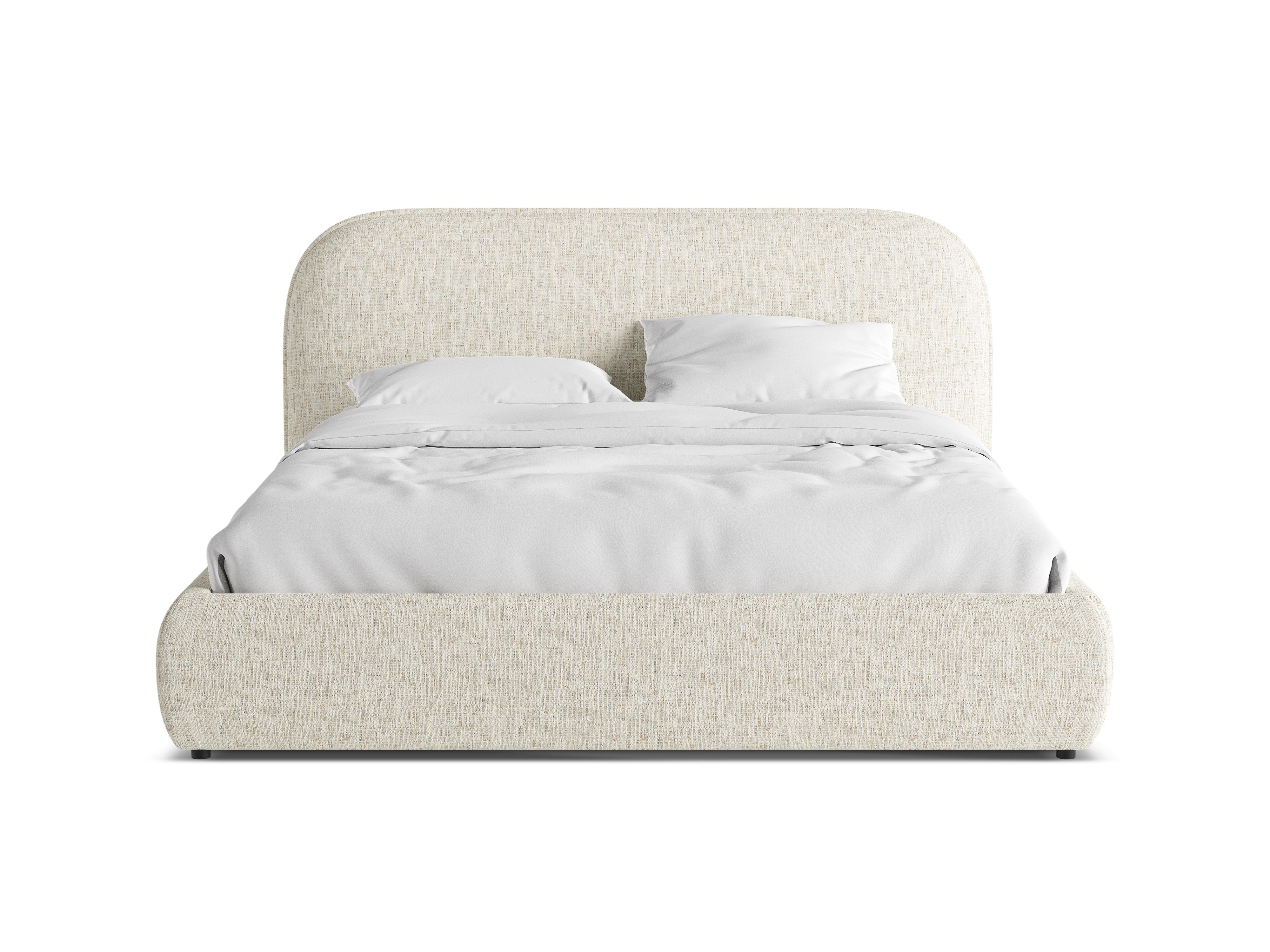 Bed MURADA grijs beige melange chenille