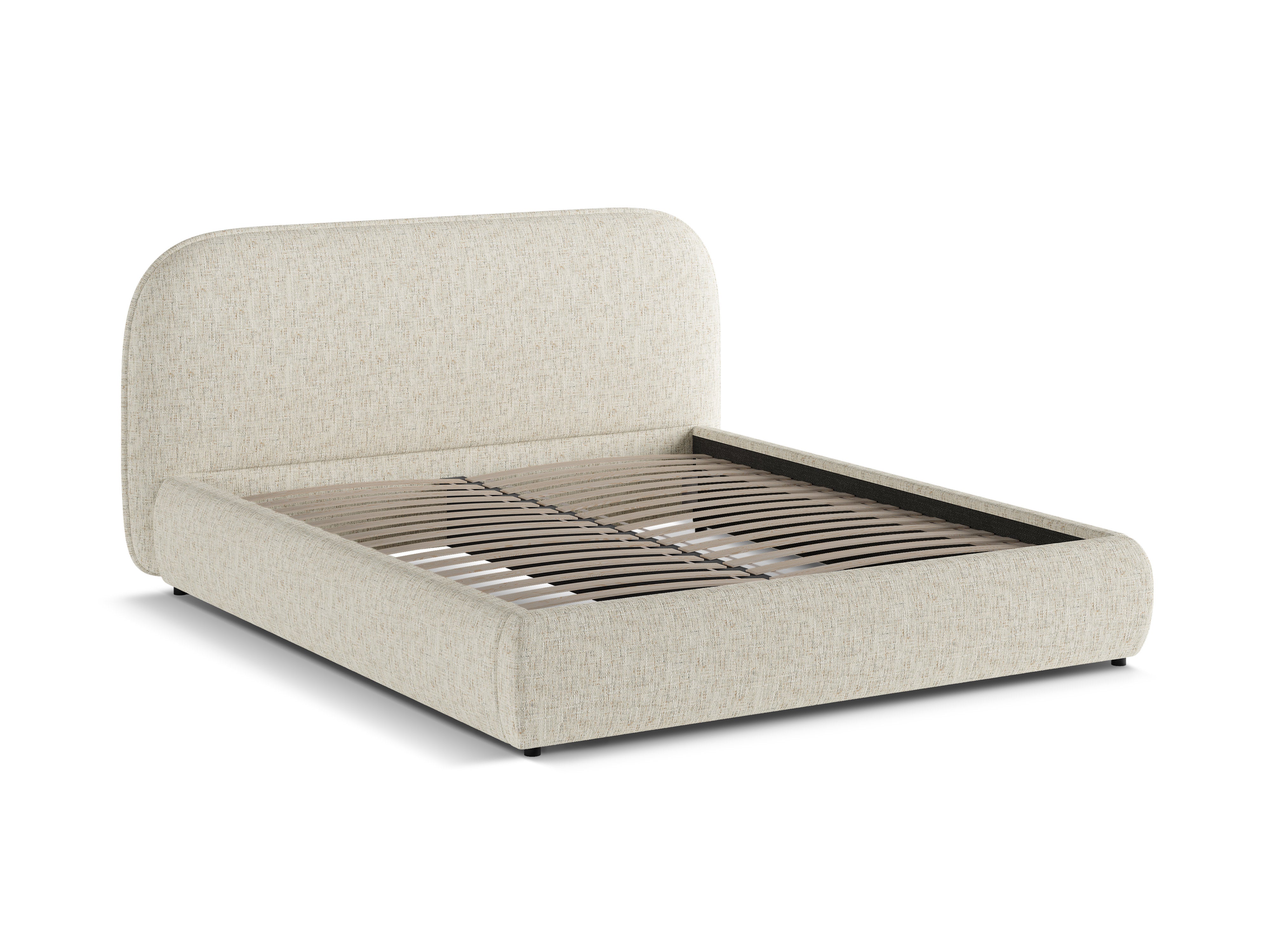 Bed MURADA grijs beige melange chenille