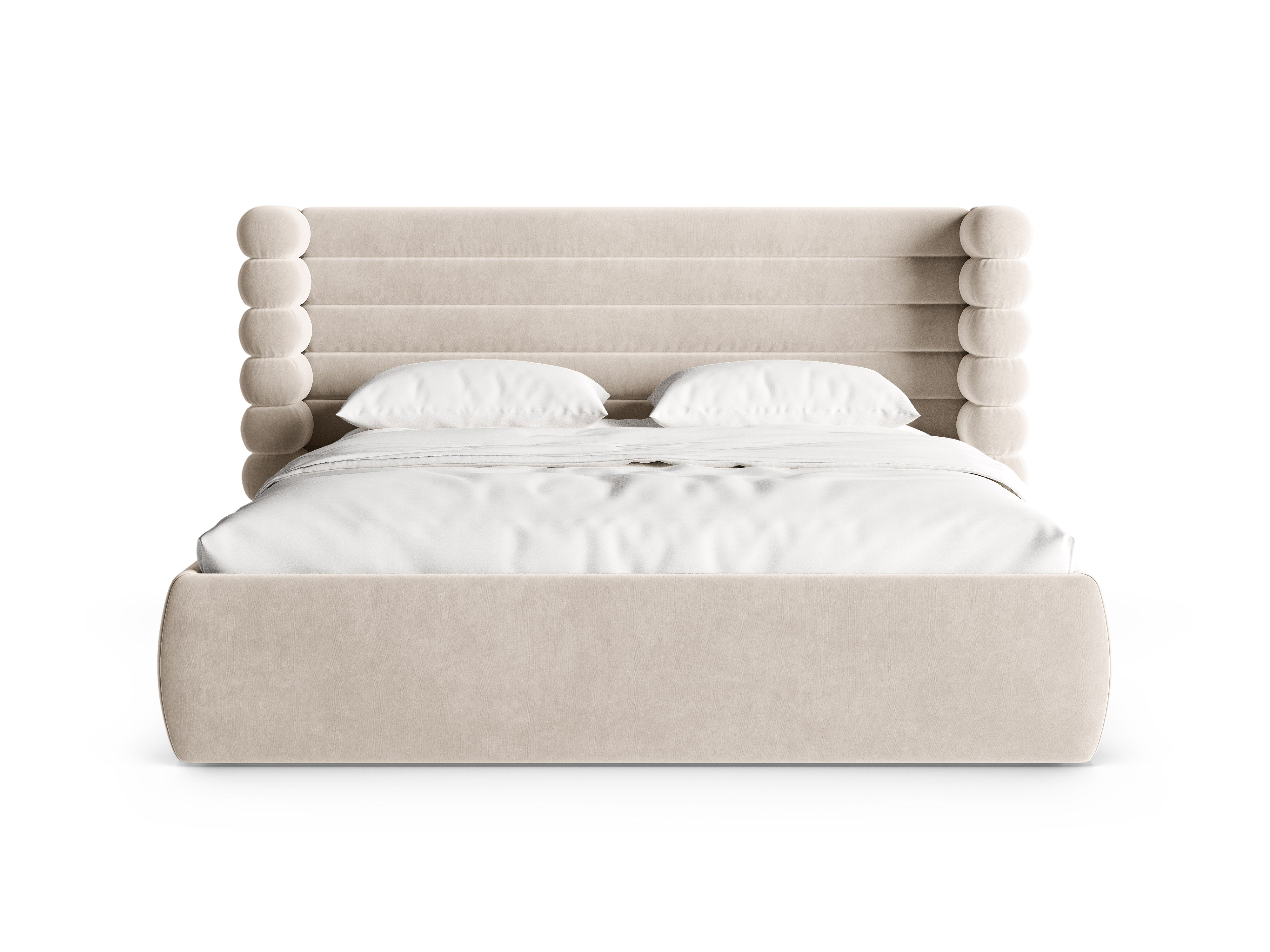 Velvet bed MOUNT beige