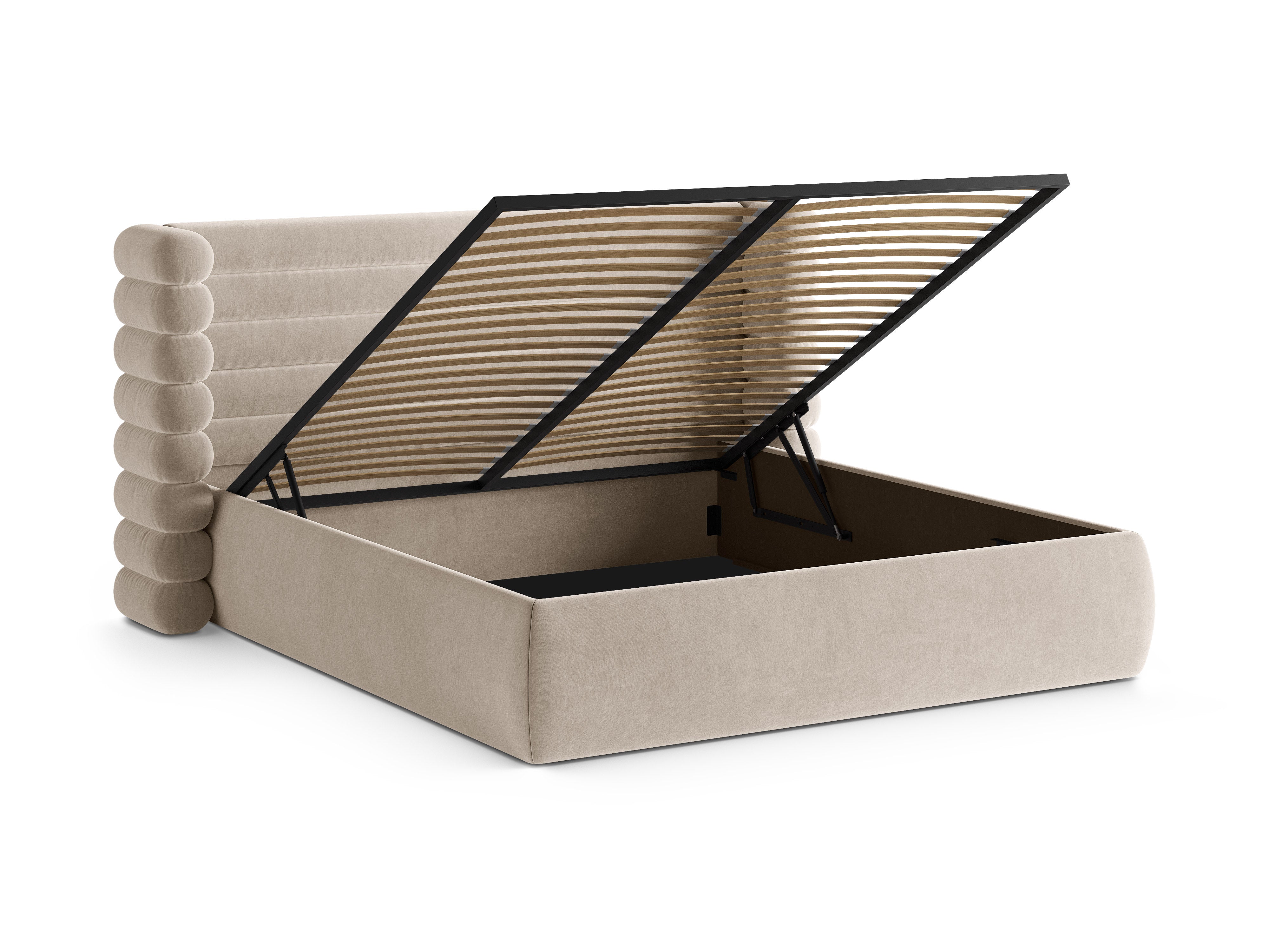 Velvet bed MOUNT beige