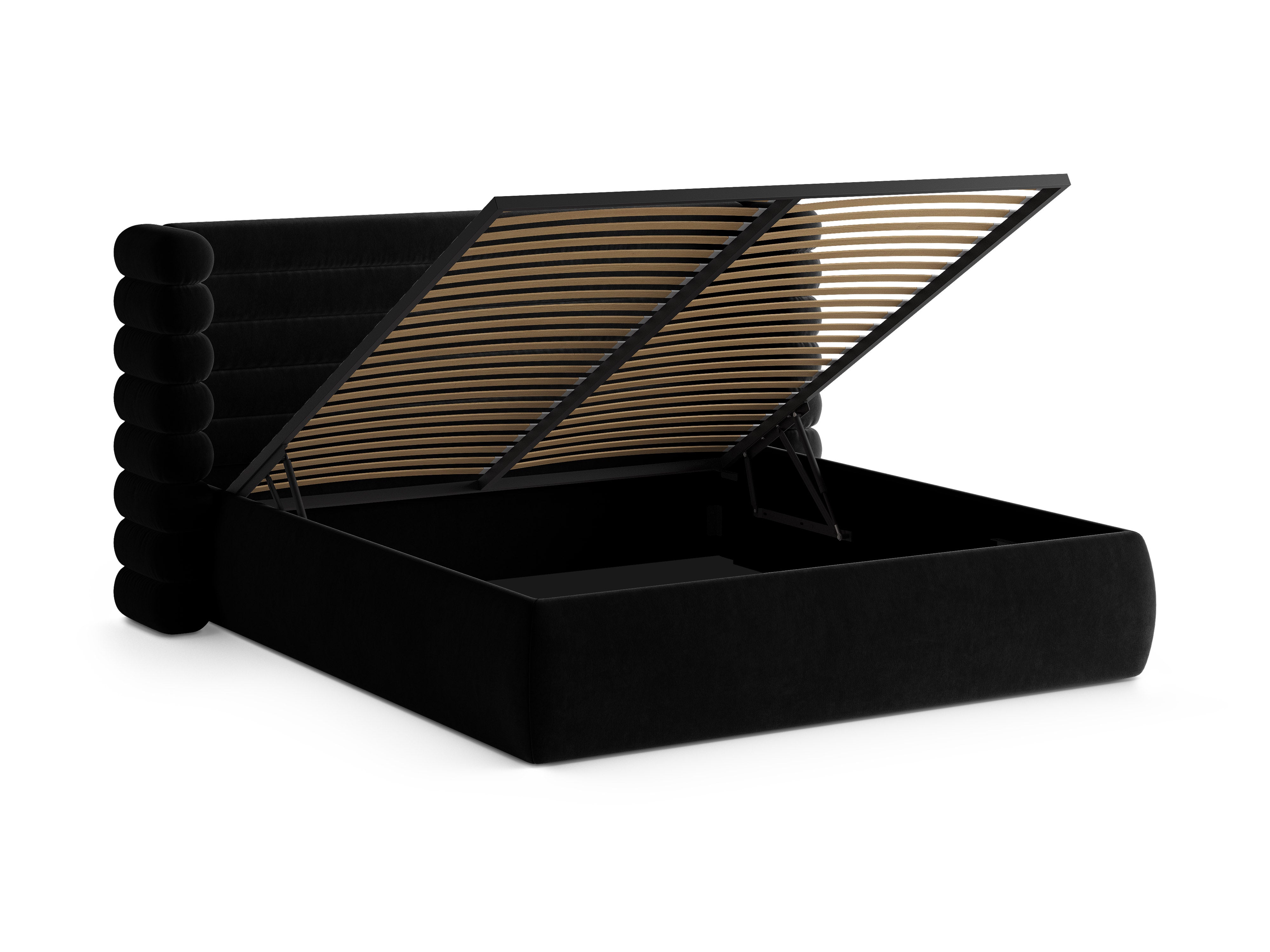 MOUNT black velvet bed