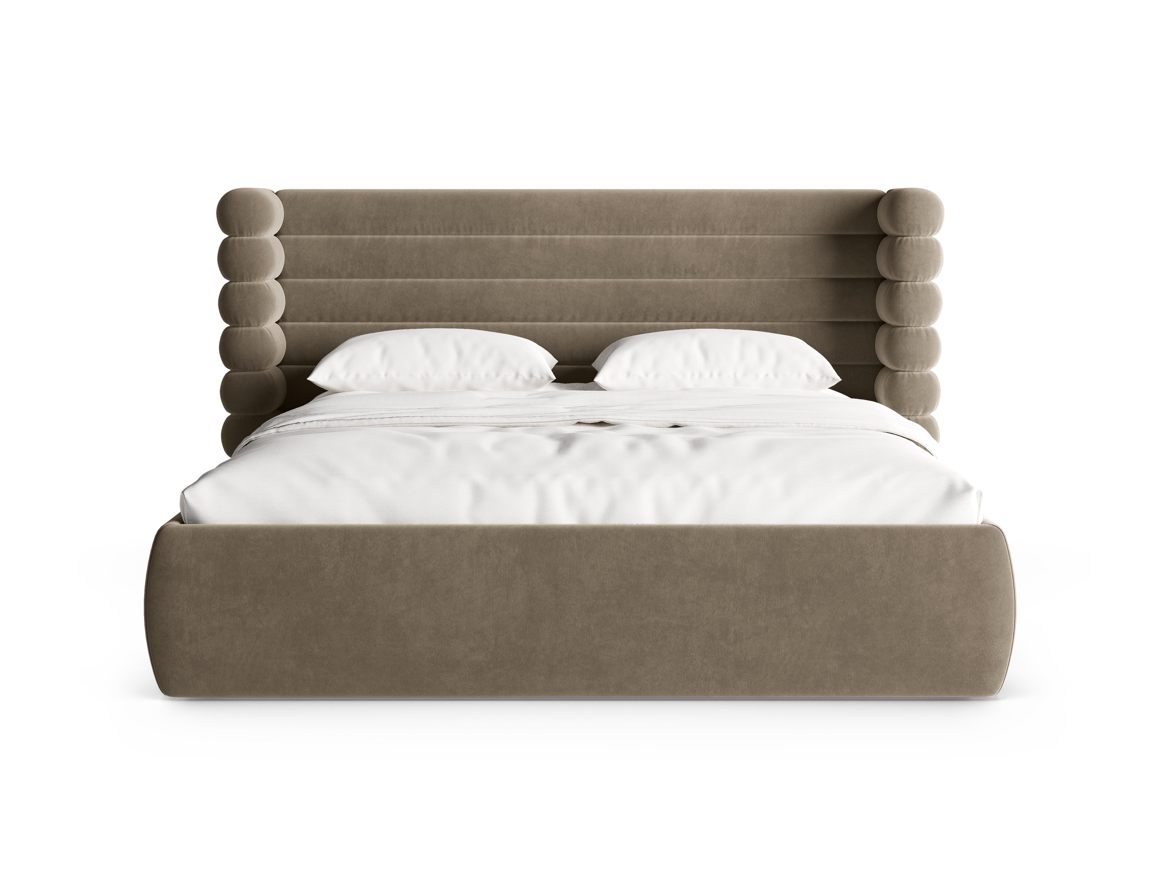 Velvet bed MOUNT grijs bruin