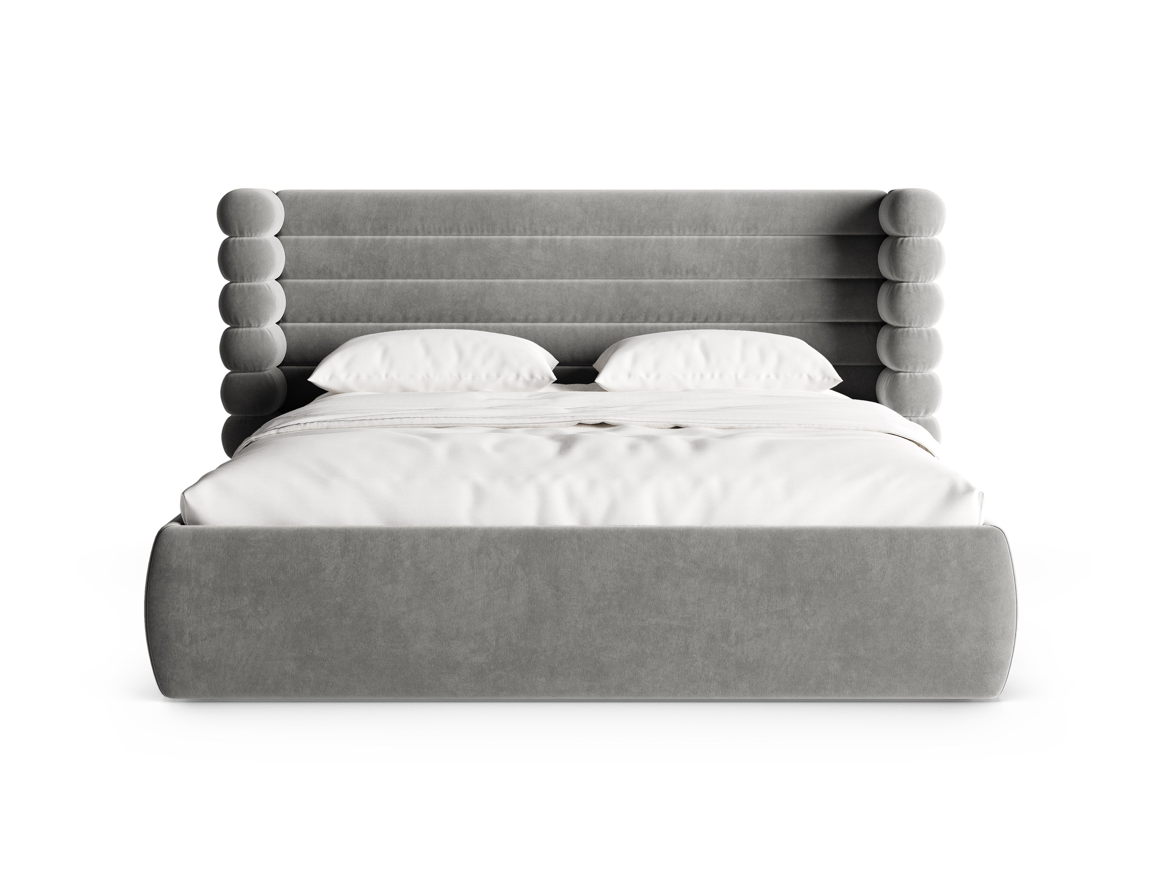 Velvet bed MOUNT grijs