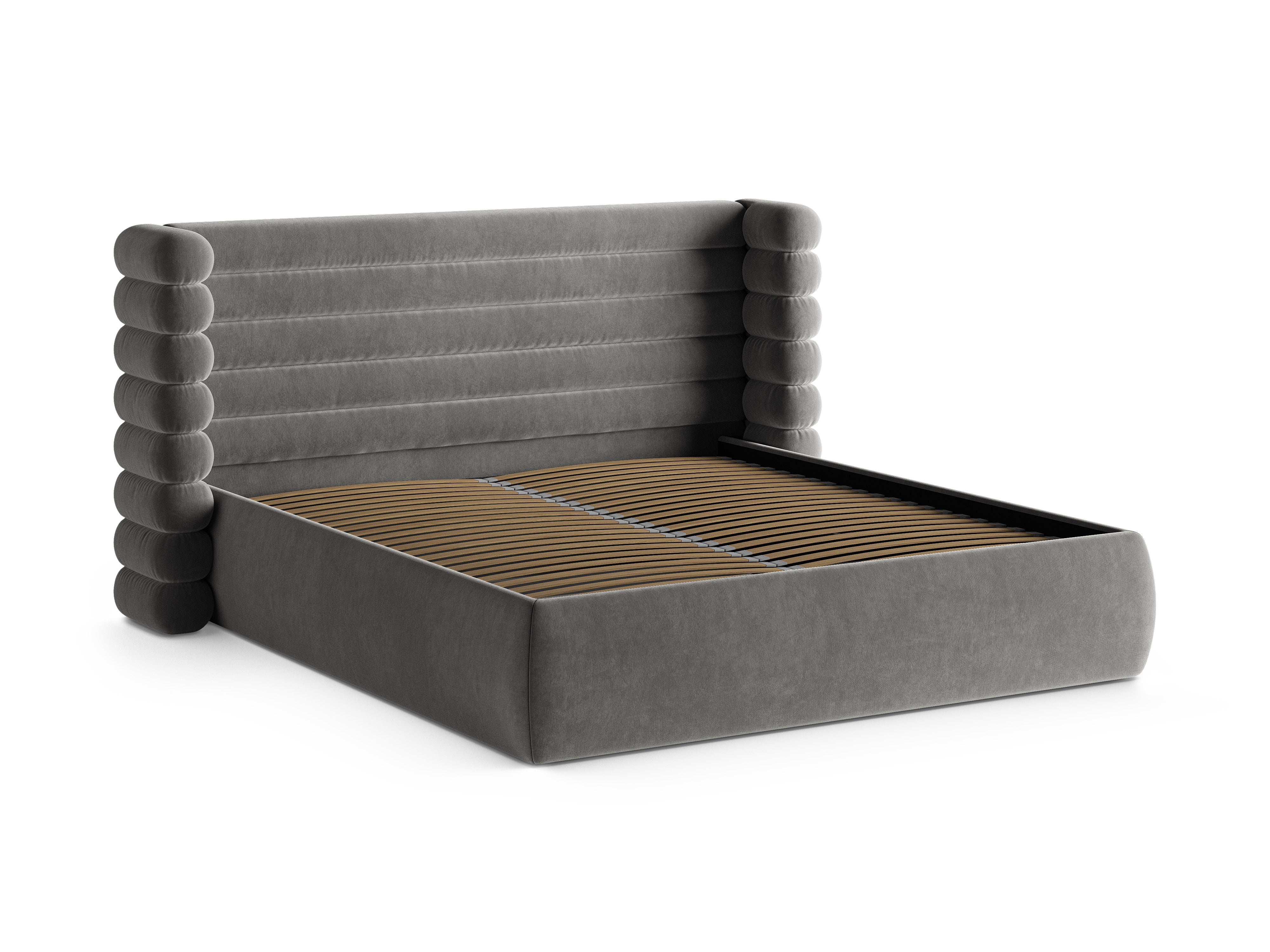Velvet bed MOUNT grijs