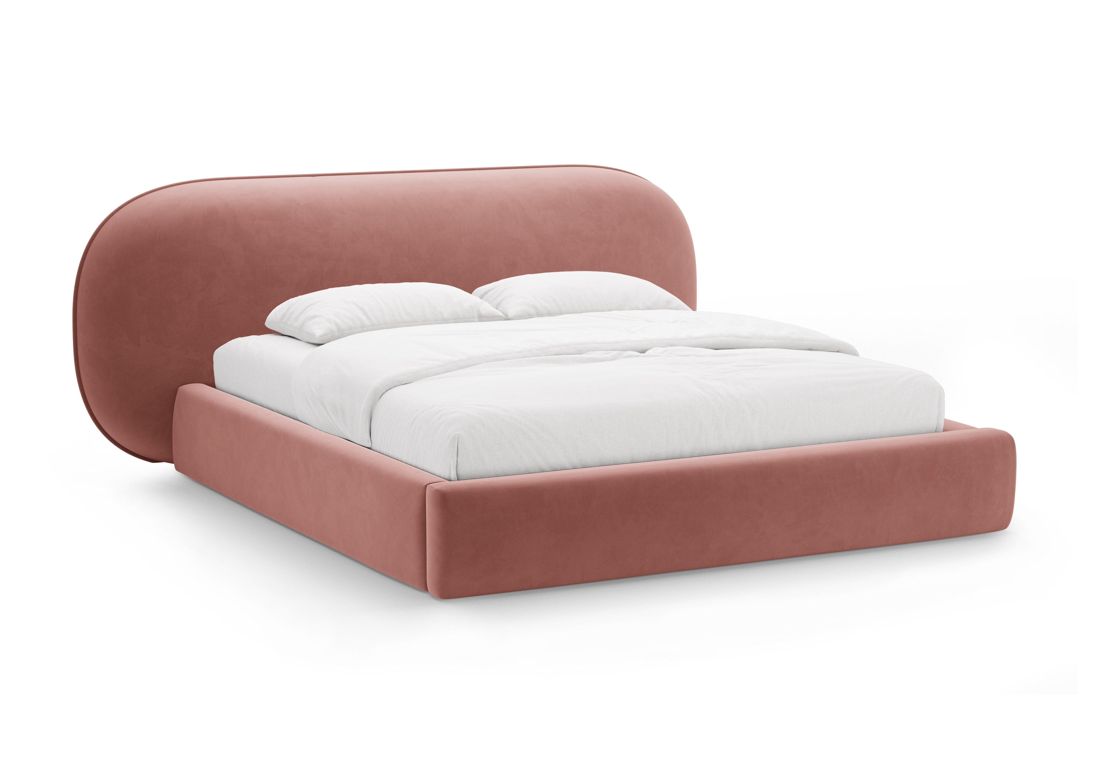 Samtbett OVALO rosa