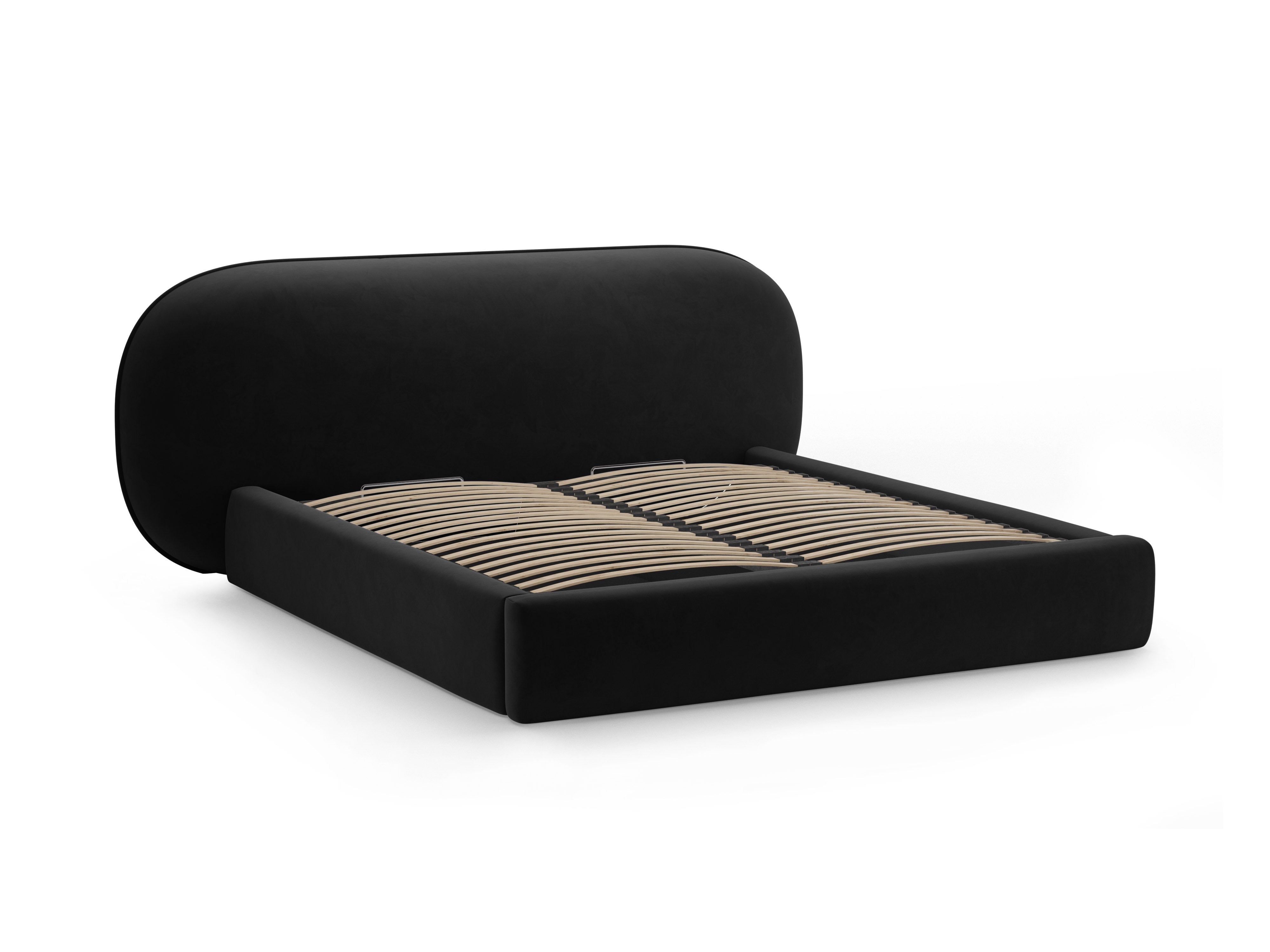Velvet bed OVALO zwart