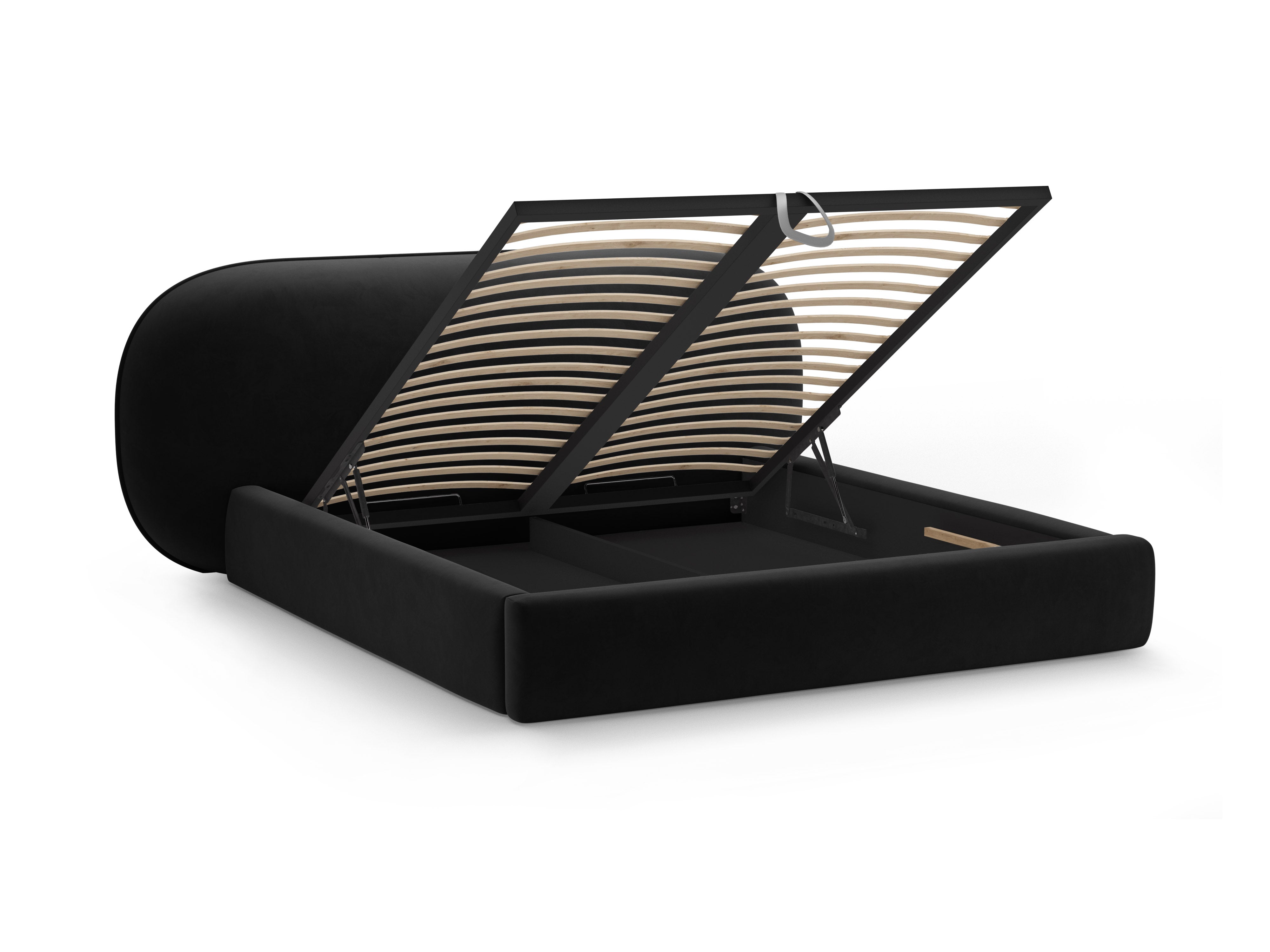 Velvet bed OVALO zwart