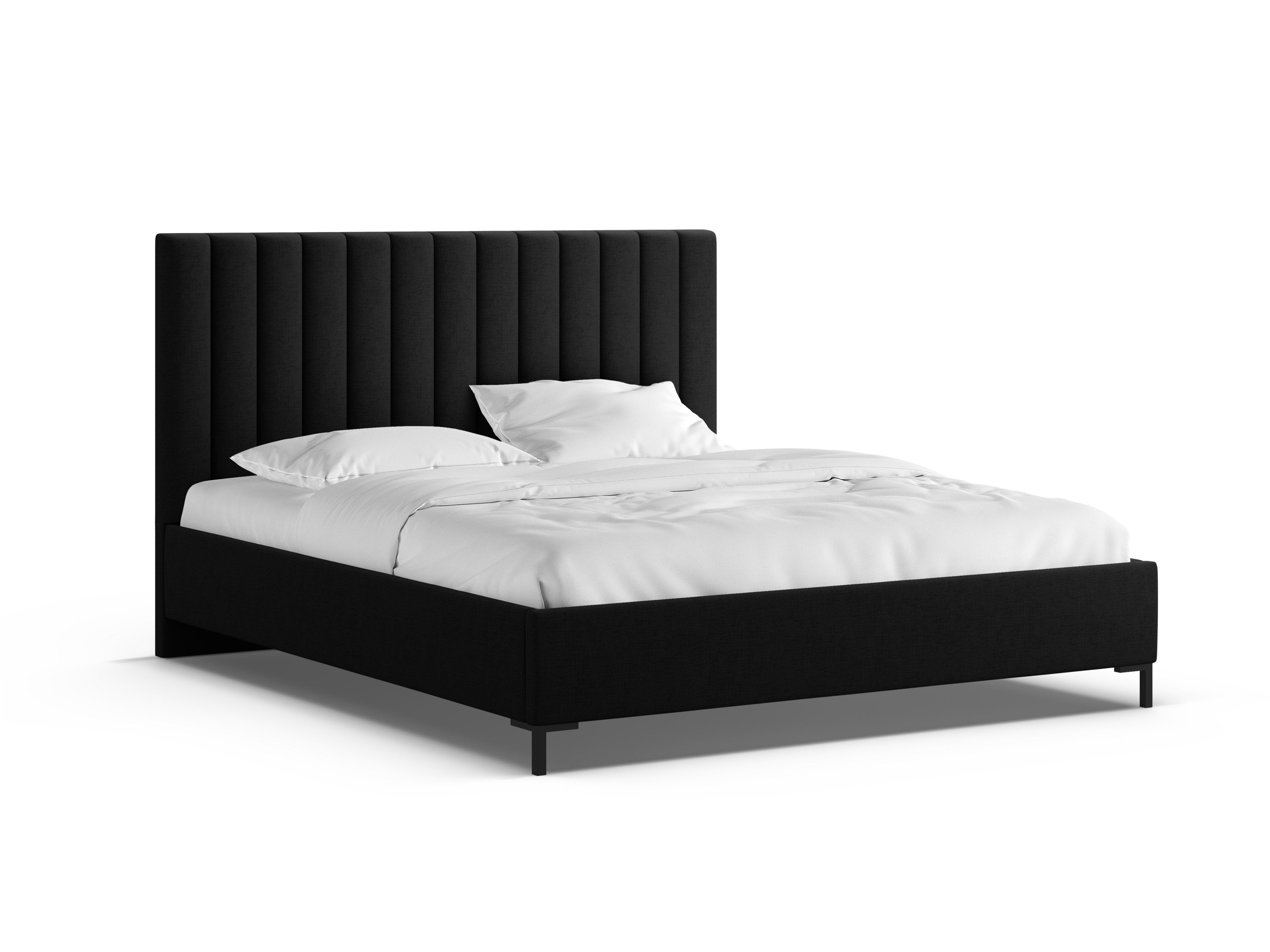Bed met opbergruimte voor beddengoed ALLISON zwart