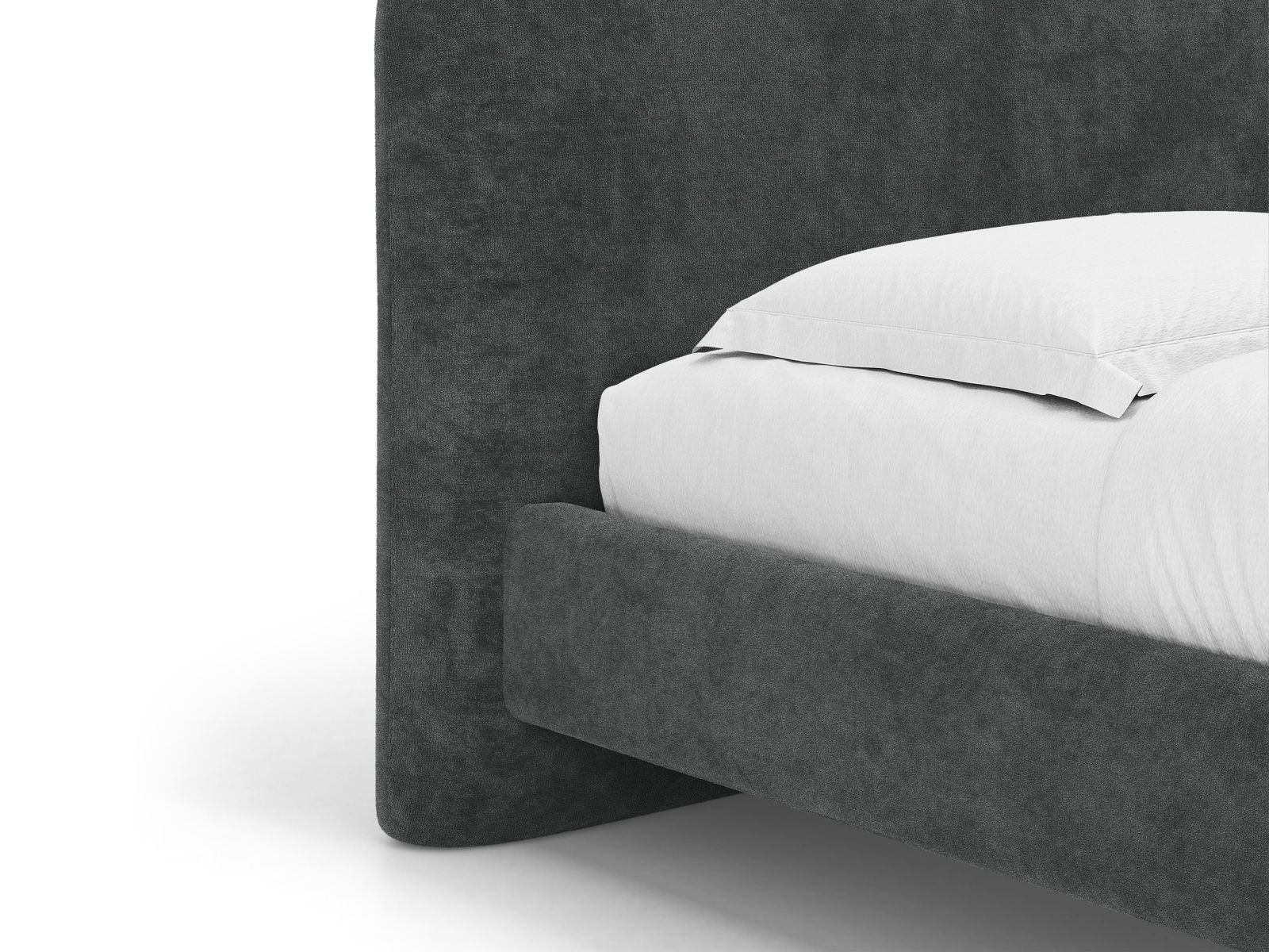 Bed VERA donkergrijs chenille
