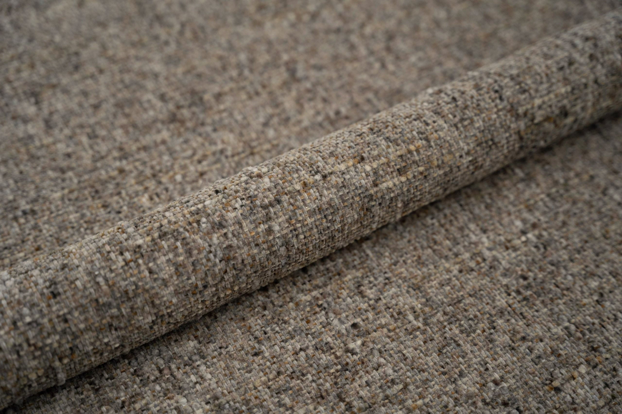 Bed MURADA bruingrijs melange chenille