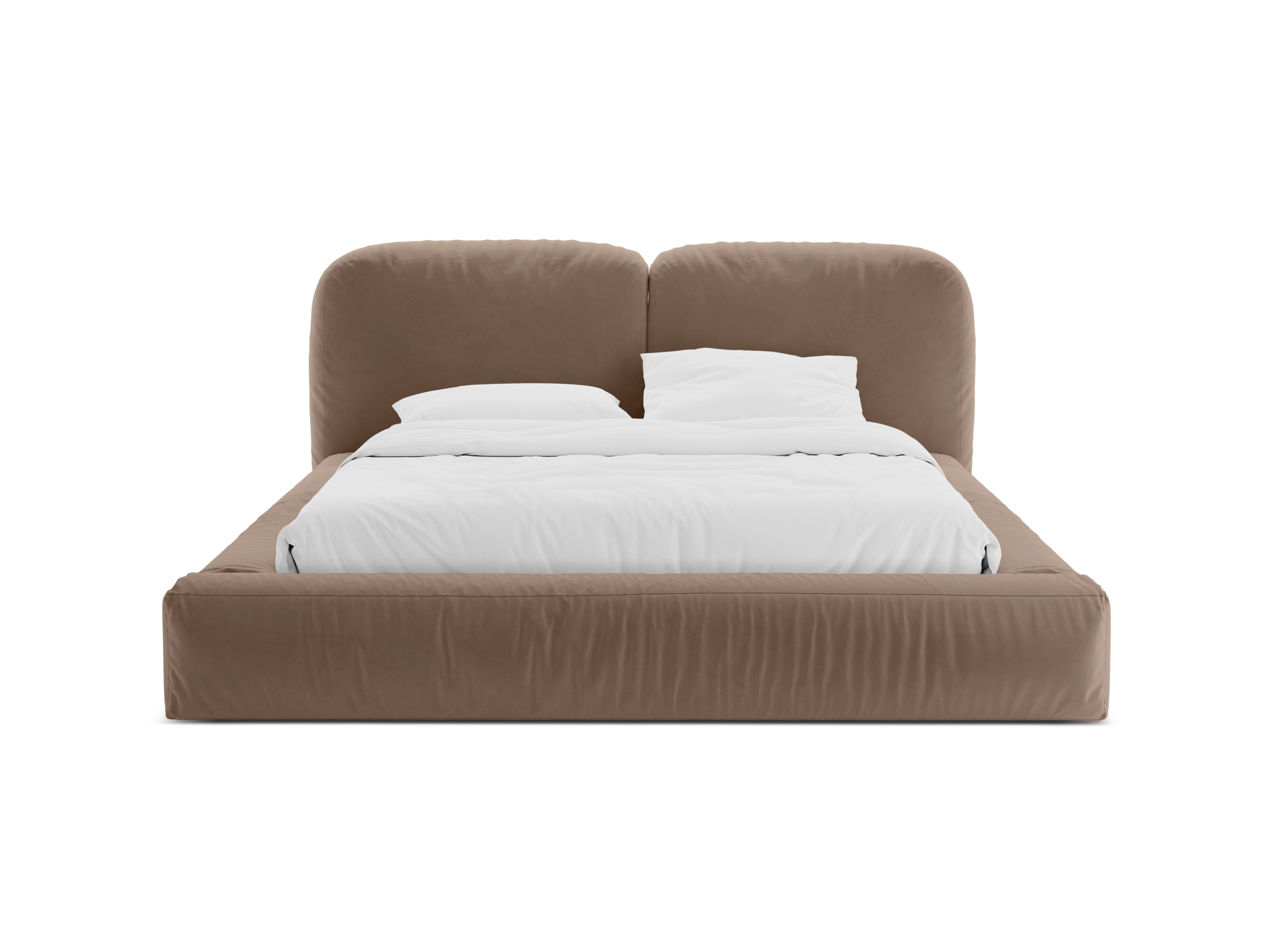 Velvet bed MARTINA donkerbeige