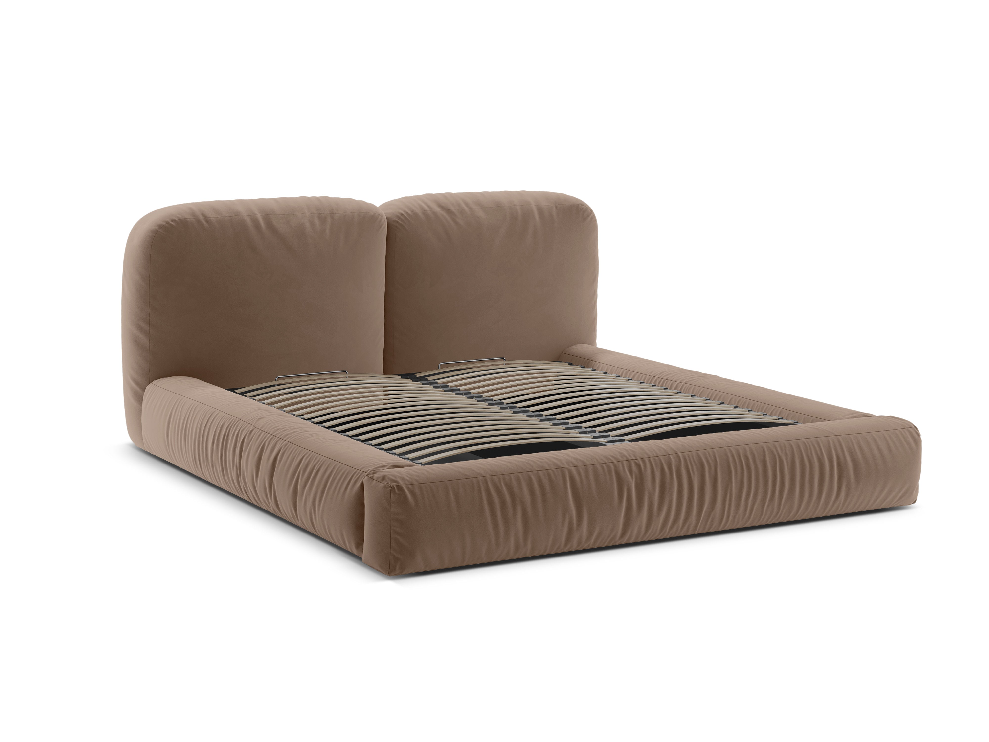 Velvet bed MARTINA donkerbeige