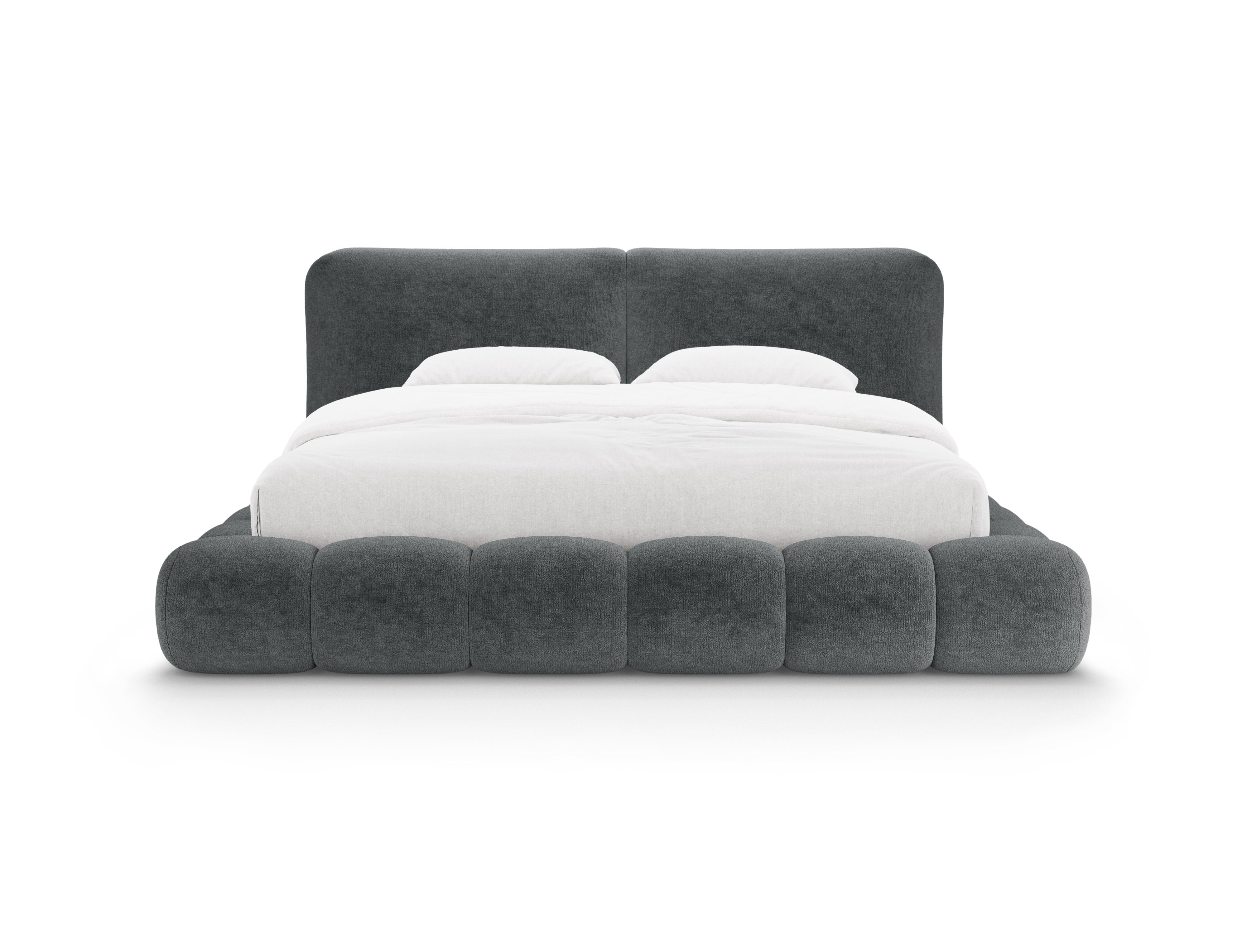 Bed SOLANGE donkergrijs chenille