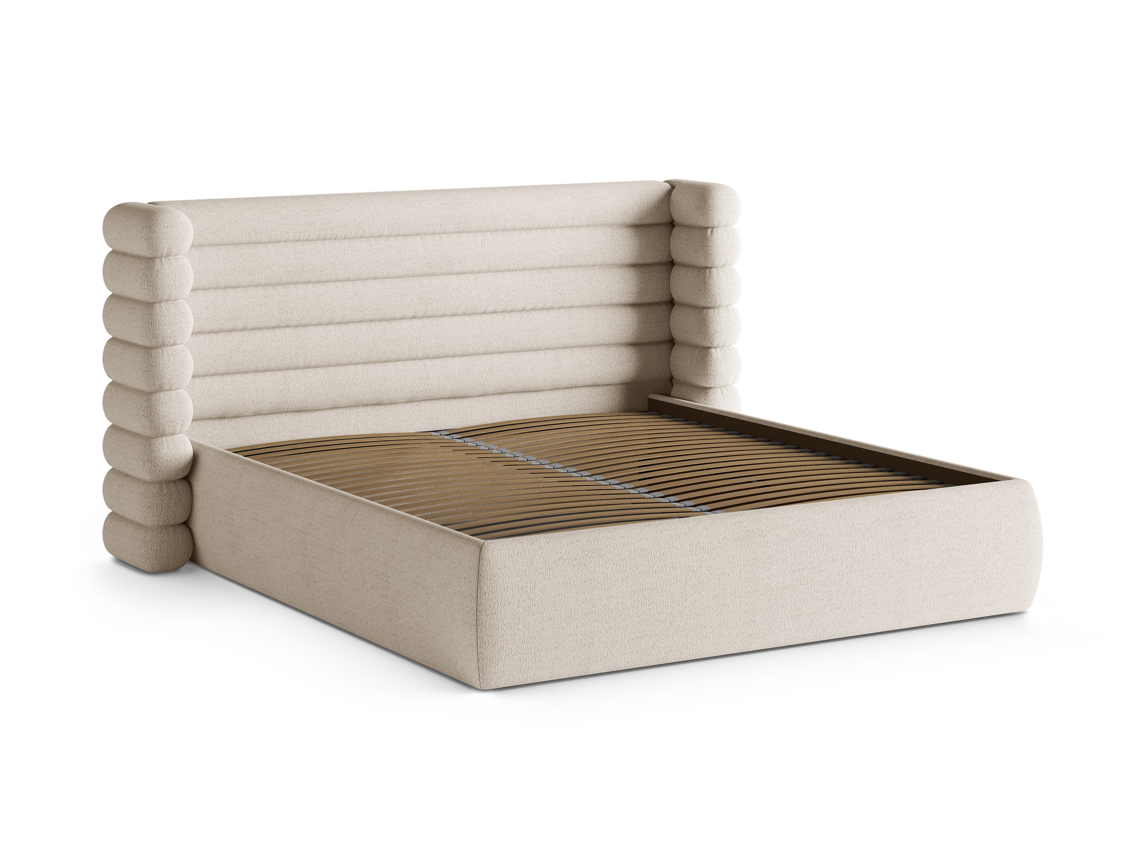 Bed MOUNT lichtbeige boucle