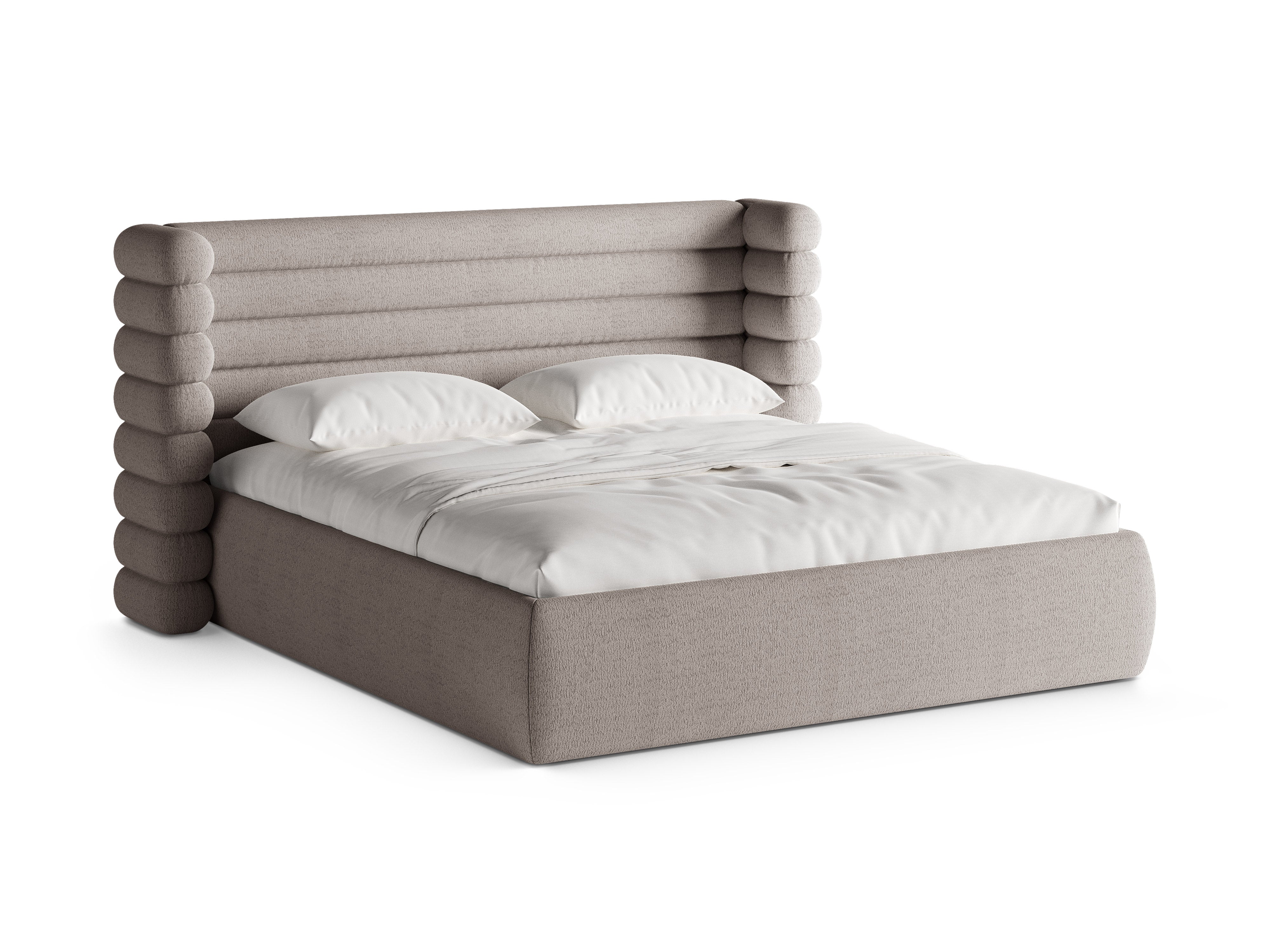 Bed MOUNT warme grijze boucle