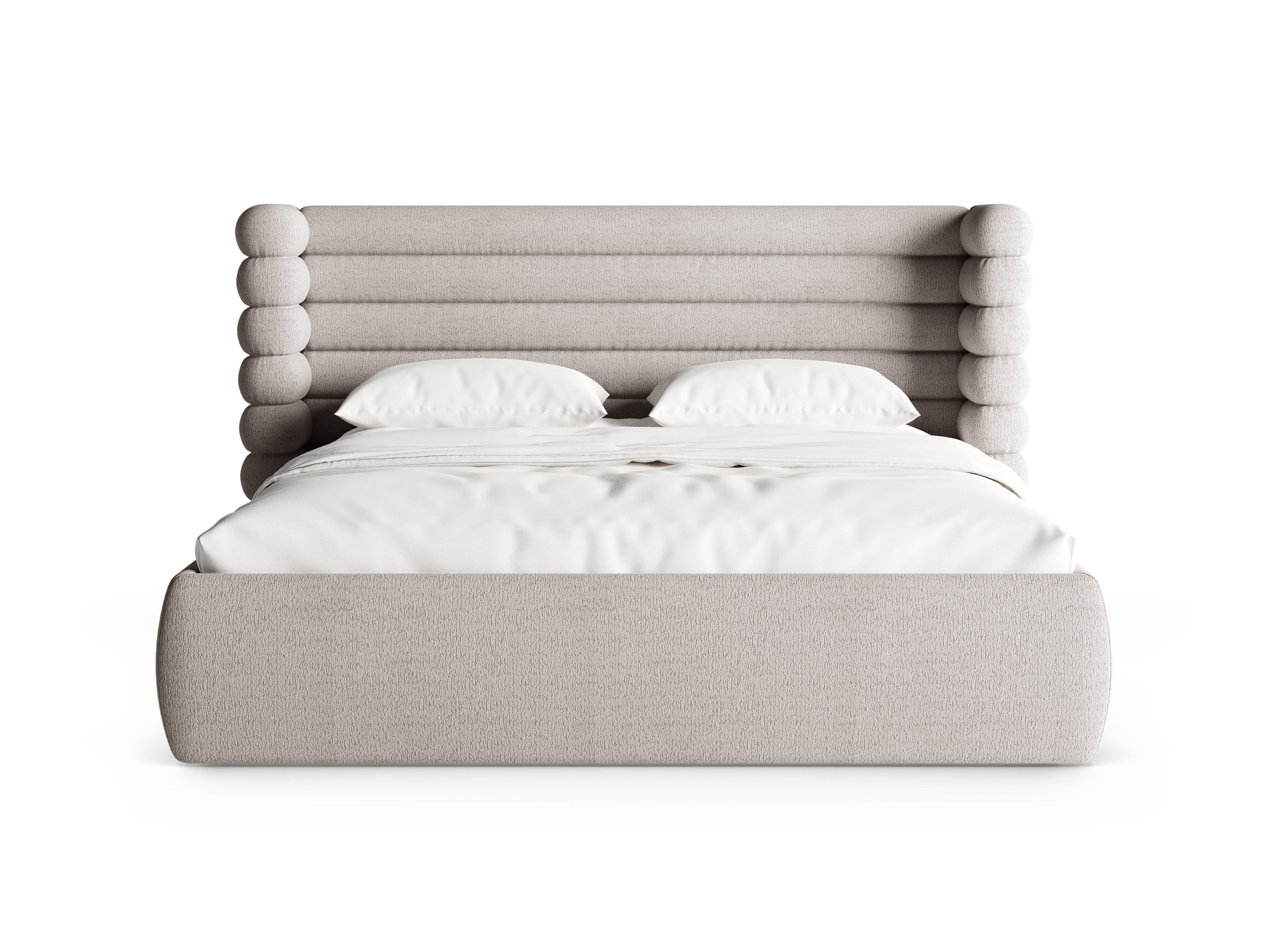 Bed MOUNT warme grijze boucle