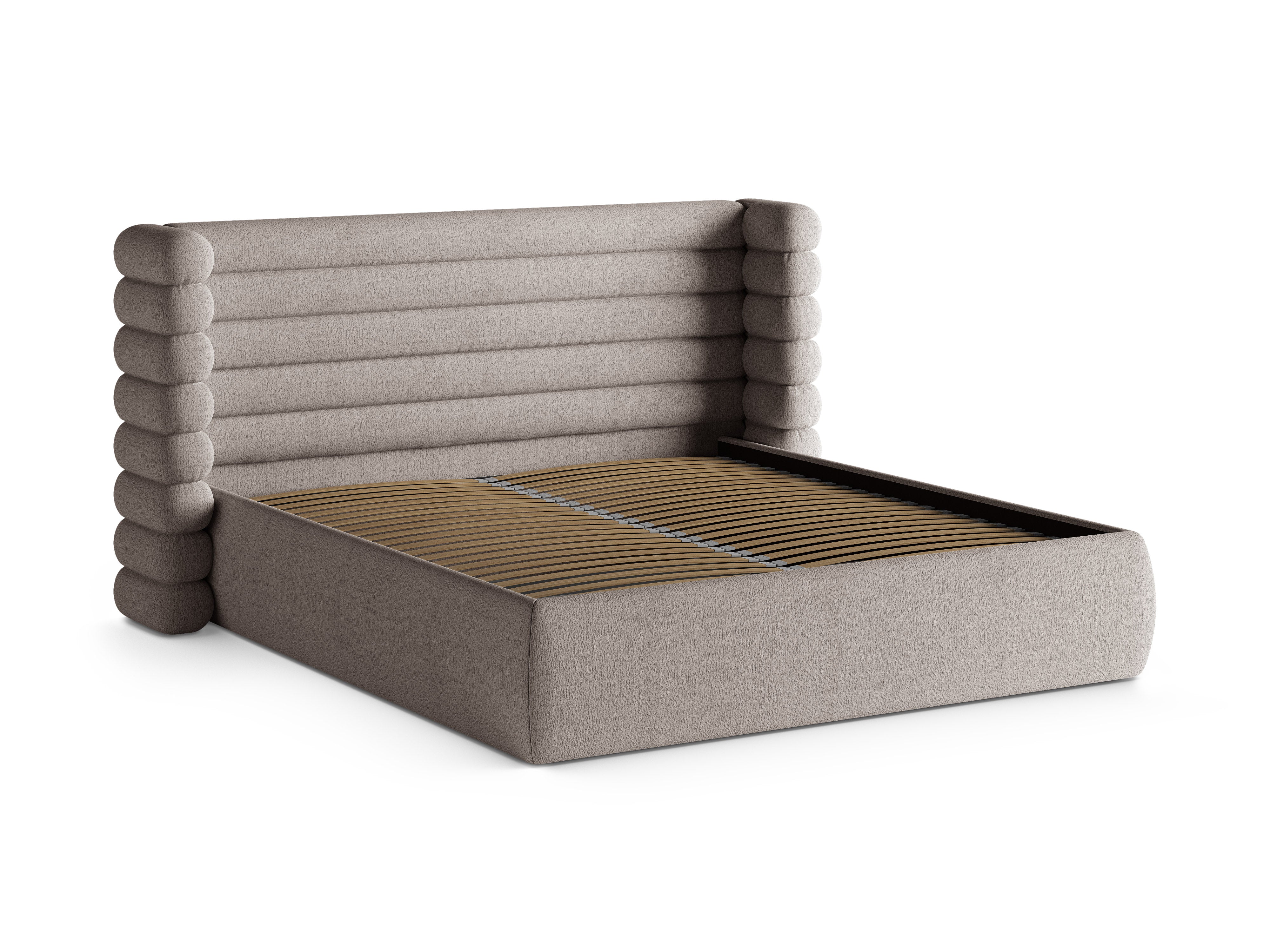 Bed MOUNT warme grijze boucle