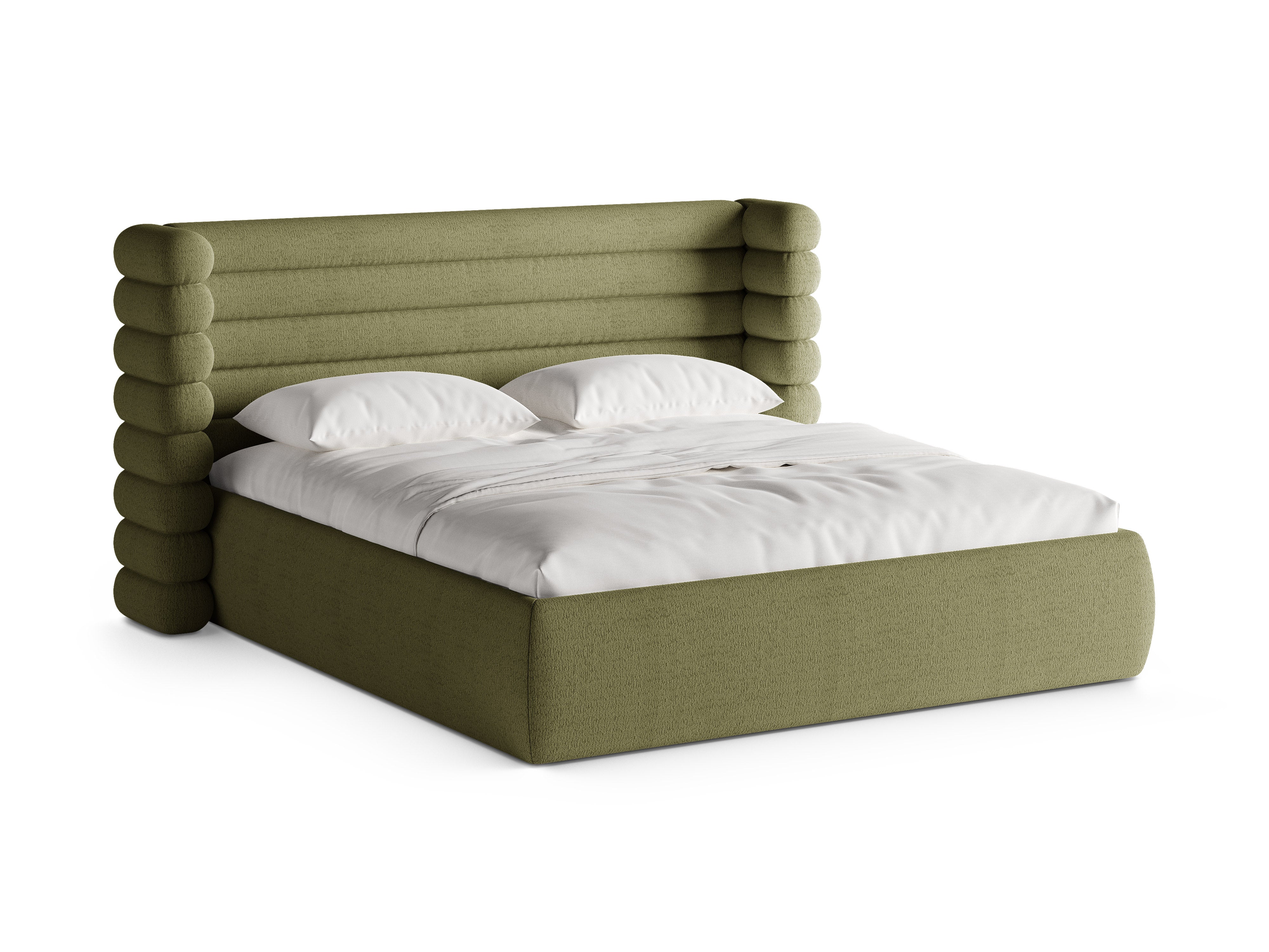 Bed MOUNT olijfgroene boucle