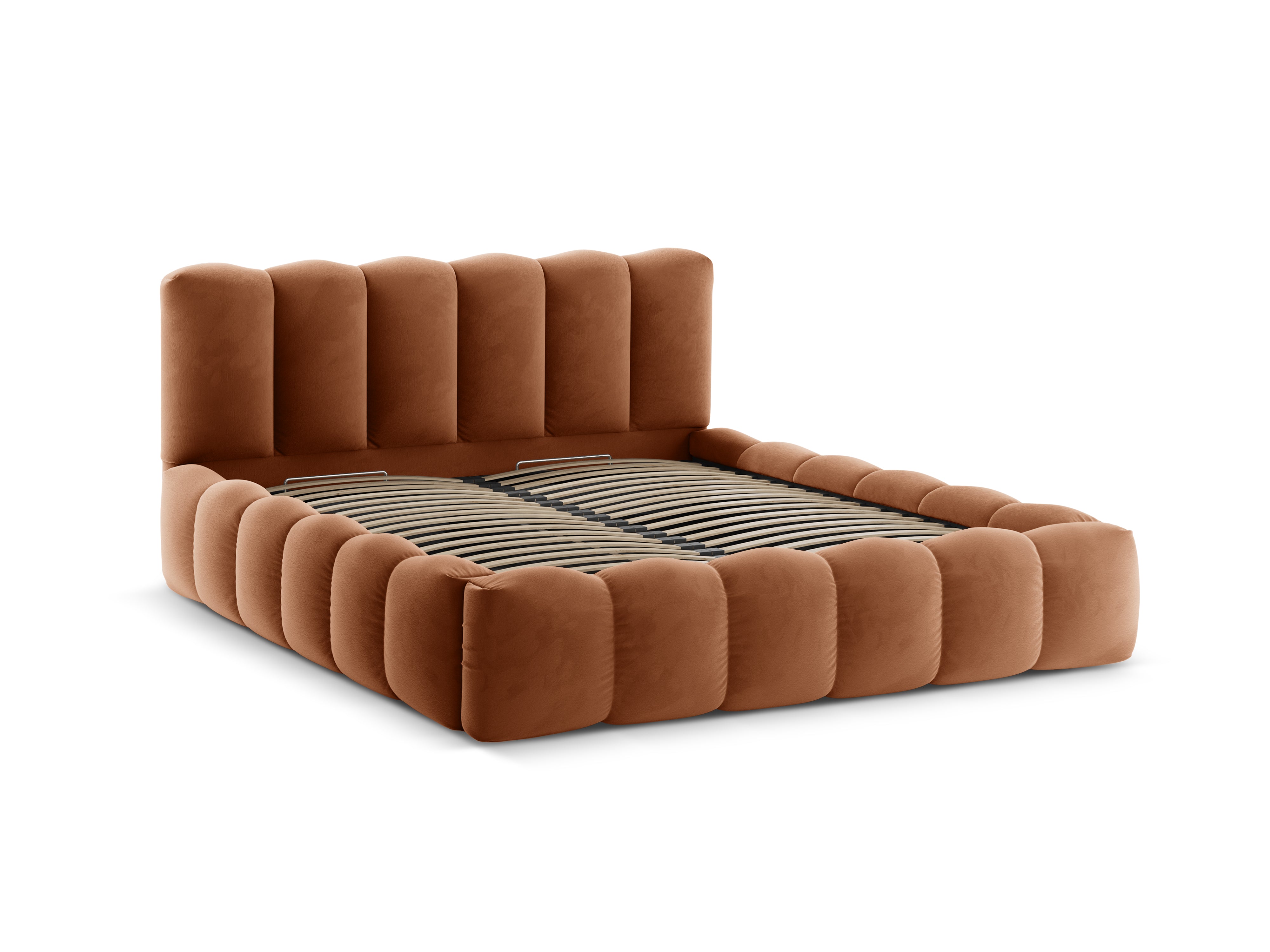 Fluwelen bed met opbergruimte LUPINE honing