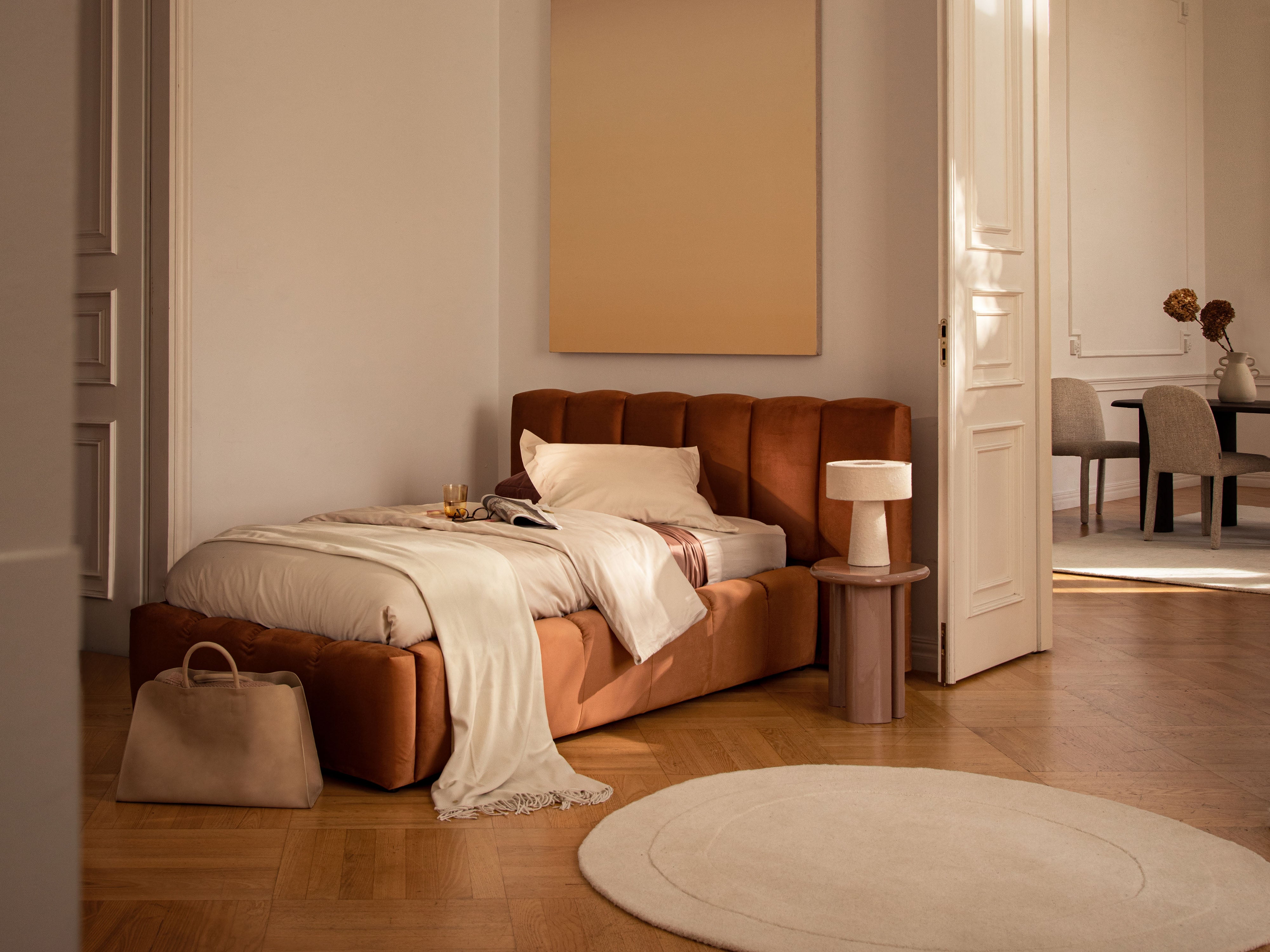 LUPINE Bed White Boucle