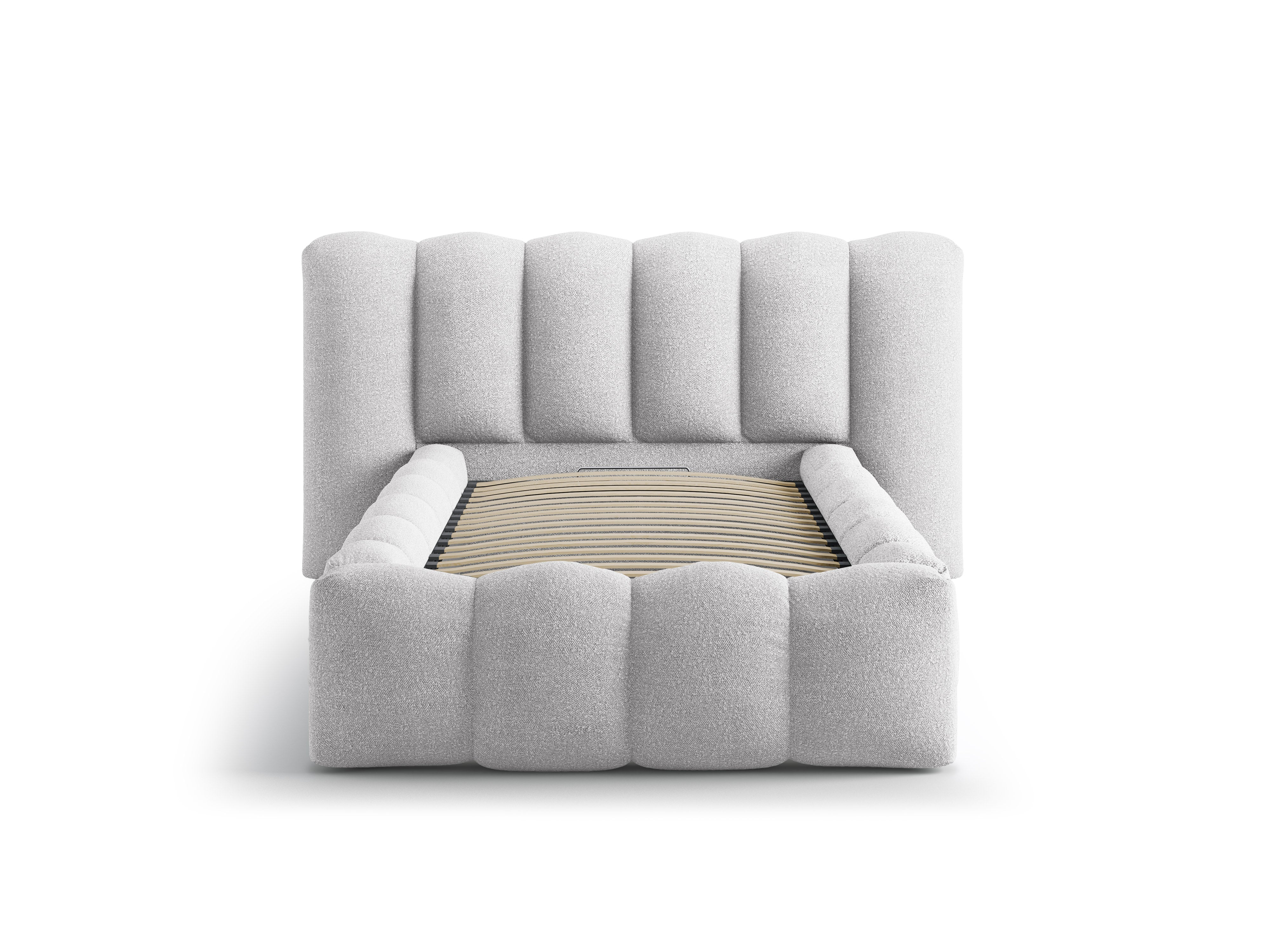 Bed LUPINE lichtgrijs boucle
