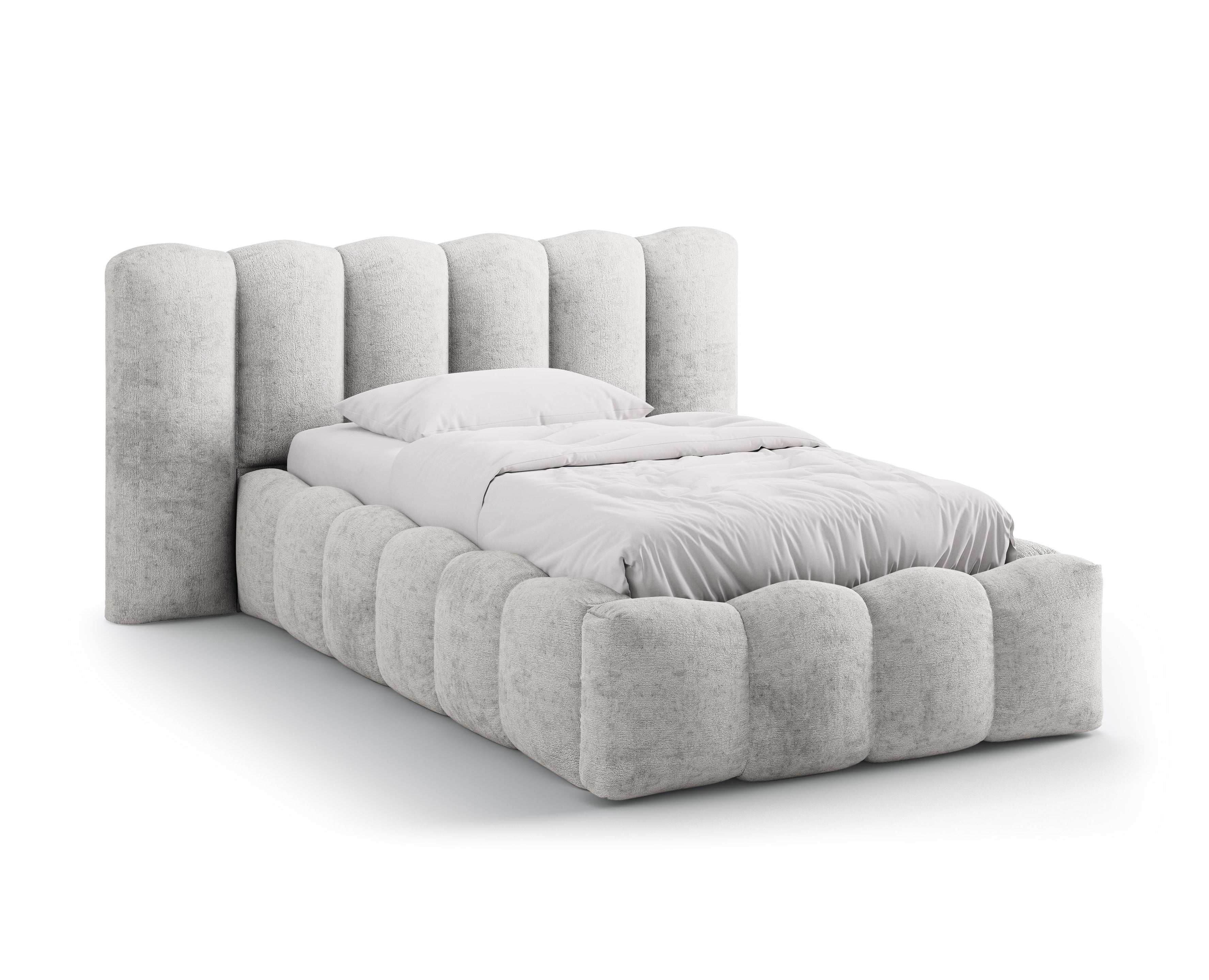 Bett LUPINE hellgrau Chenille