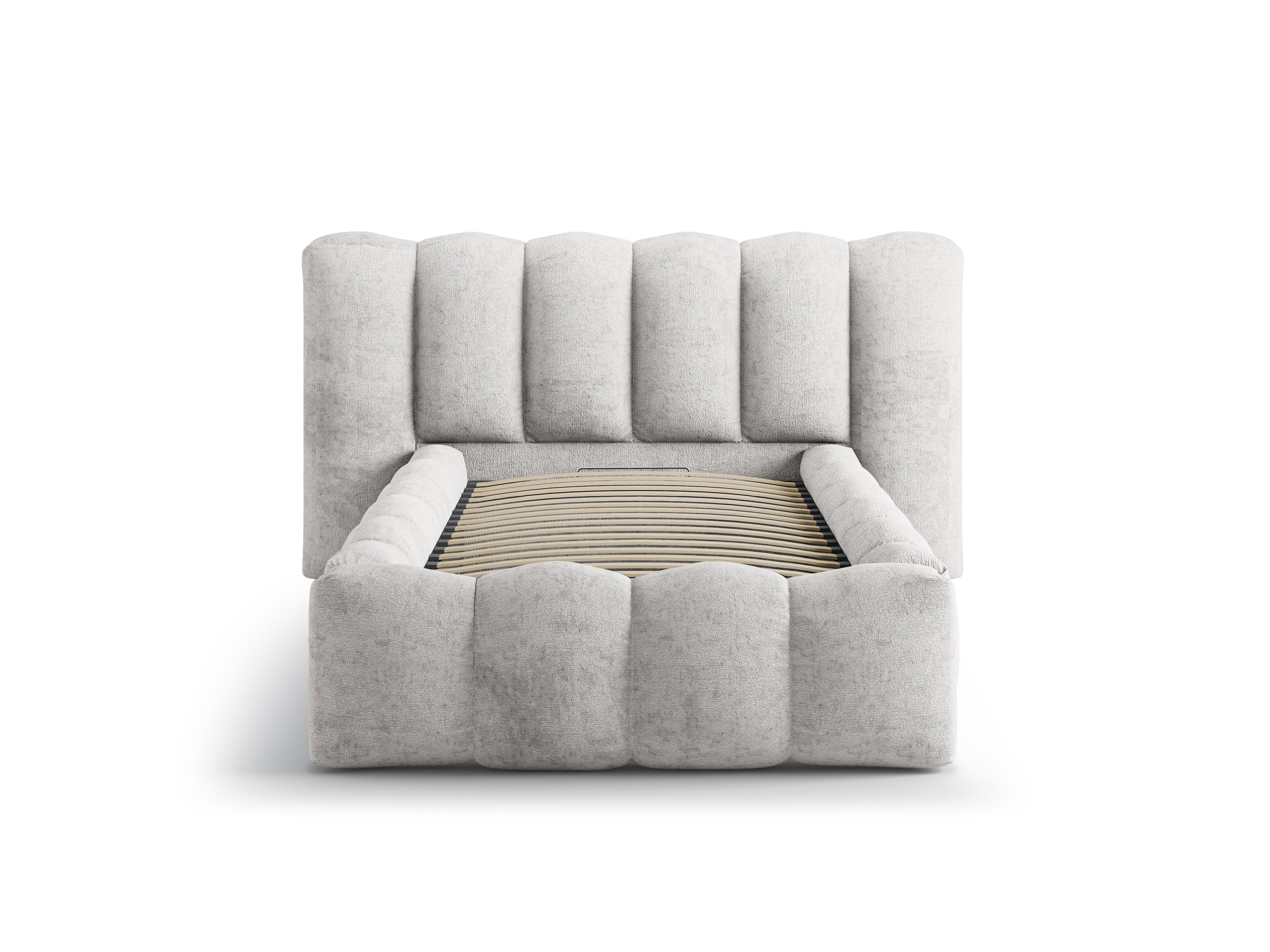 Bett LUPINE hellgrau Chenille