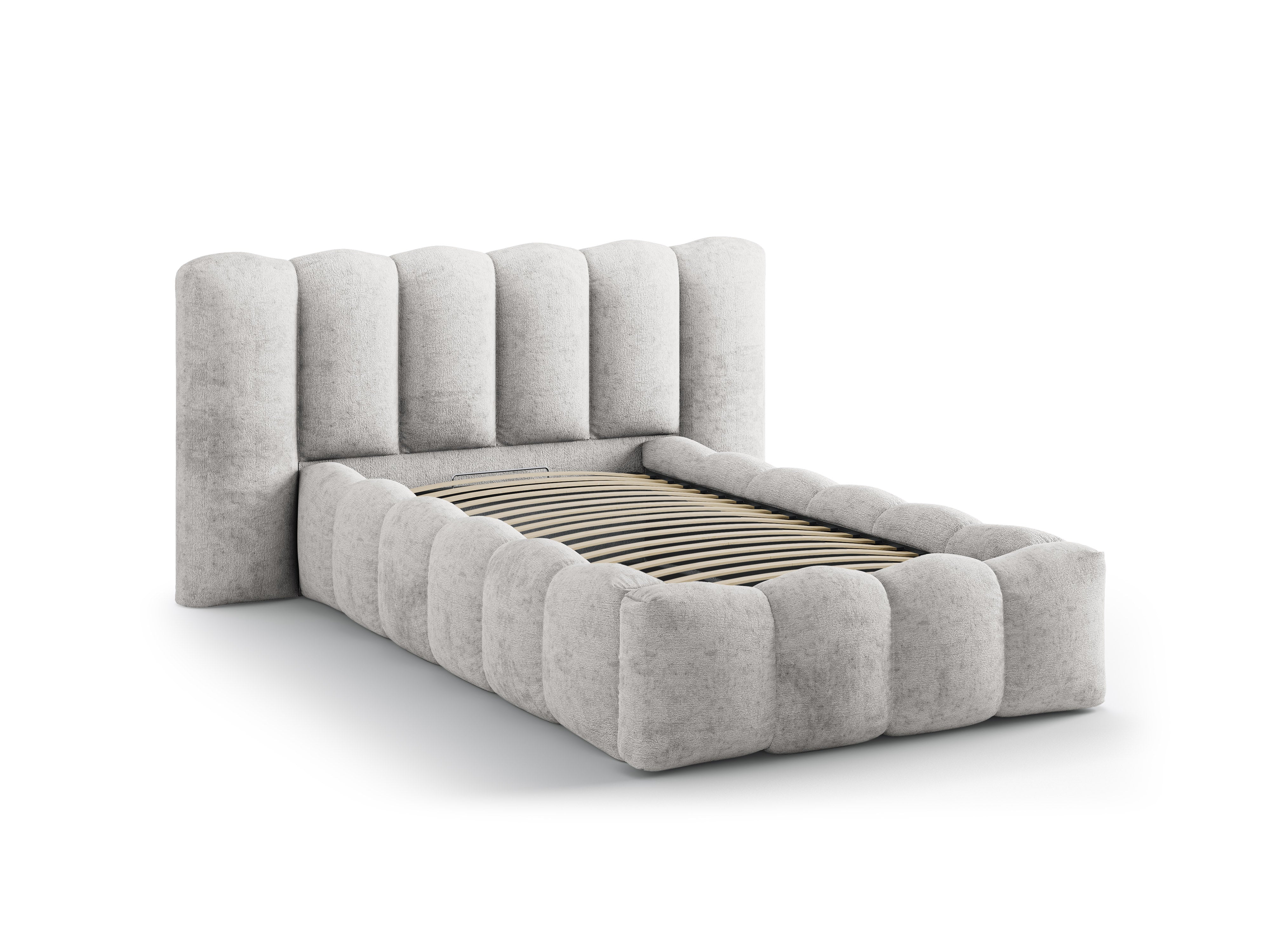 Bett LUPINE hellgrau Chenille